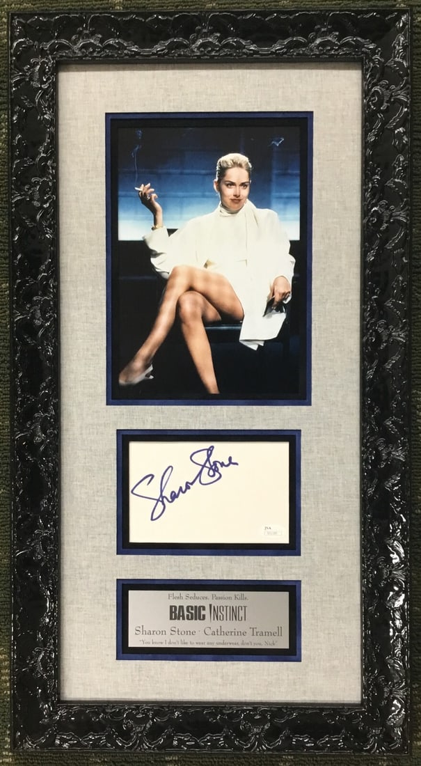 Sharon Stone Signed Basic Instinct Framed Display JSA Authenticated (1 of 9)
