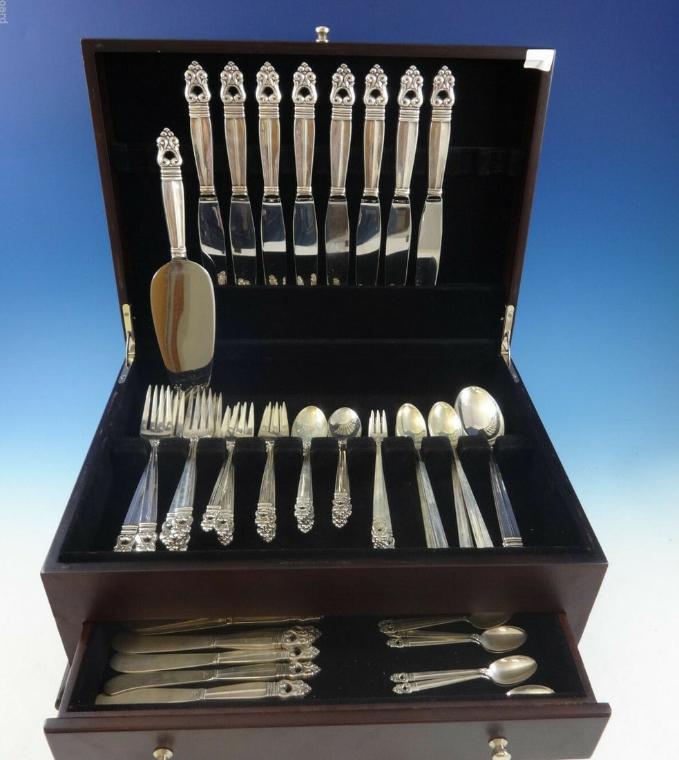 67-Piece Royal Danish Sterling Silver Flatware Set by International Silver (1 of 7)