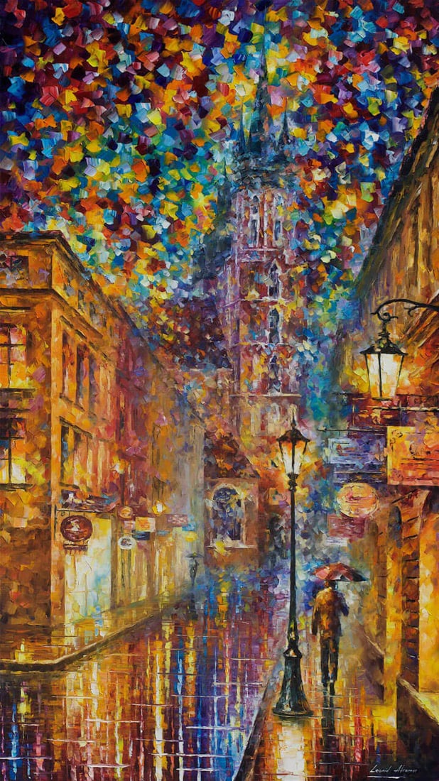 The Night of Reality Original Oil Painting by Leonid Afremov: The Night of Reality Original Oil Painting by Leonid Afremov Experience the vibrant essence of creativity with "The Night of Reality," an original oil painting by renowned artist Leonid Afremov. This