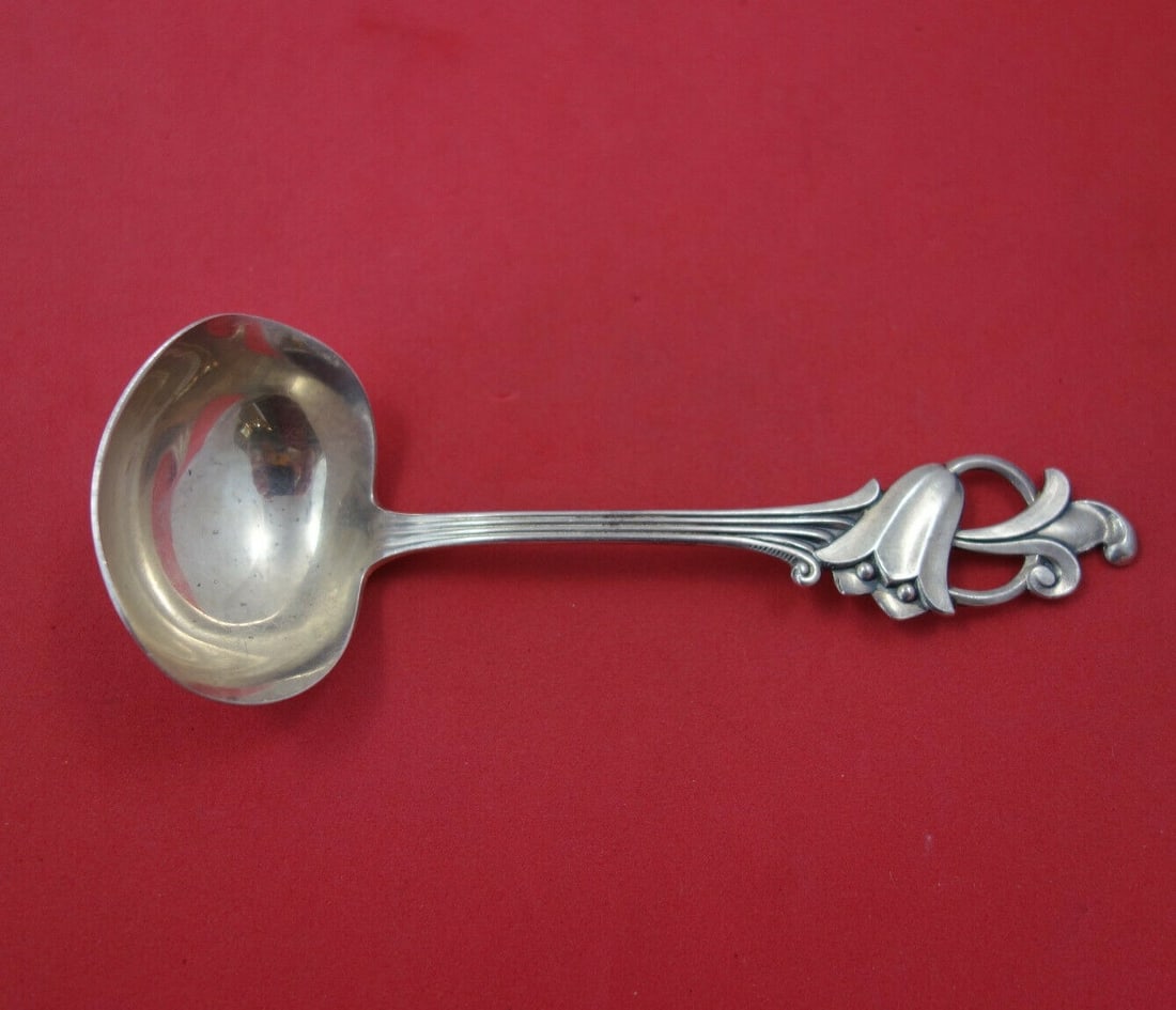 Th. Marthinsen Bluebell .830 Silver Sauce Ladle #347 5 1/4 Inch: Th. Marthinsen Bluebell .830 Silver Sauce Ladle #347 5 1/4 Inch This exquisite Bluebell Sauce Ladle, crafted by Th. Marthinsen, features a stunning design in the classic Bluebell pattern. Made from .8