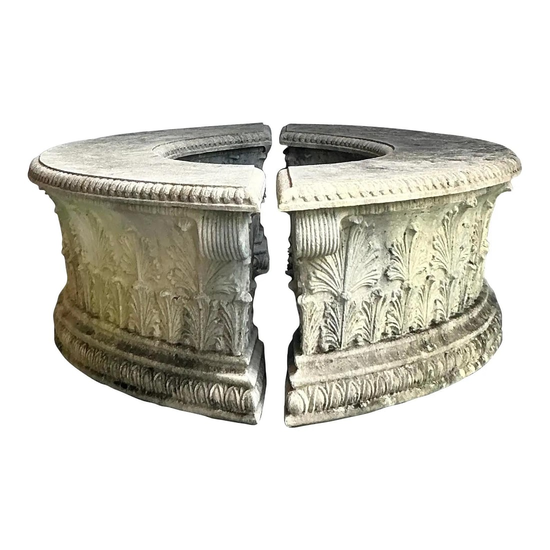 Vintage Regency Concrete Coated Resin Garden Benches Set of 2: Vintage Regency Concrete Coated Resin Garden Benches Set of 2 Elevate your outdoor or interior space with this exquisite set of two Vintage Regency-style Garden Benches. Crafted from robust concrete-c