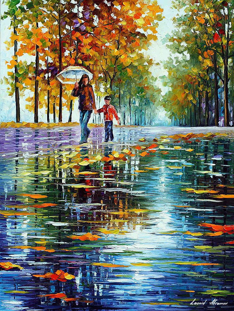 Stroll In A Autumn Park Limited Edition 1/25 Canvas by Leonid Afremov: Stroll In A Autumn Park Limited Edition 1/25 Canvas by Leonid Afremov Experience the enchanting beauty of autumn with "Stroll In A Autumn Park," a limited edition giclee hand-painted by renowned artis