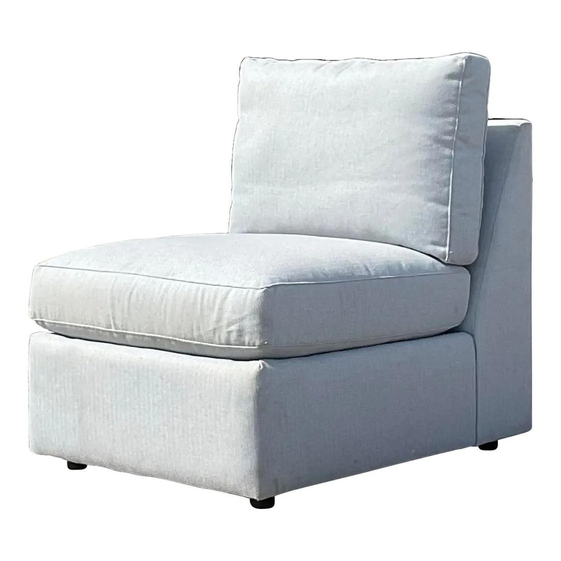 Vintage ABC Home Slipper Chair in Silvery Blue: Vintage ABC Home Slipper Chair in Silvery Blue This exquisite vintage 20th Century slipper chair features a classic design in a soft silvery blue, perfect for adding a touch of elegance to any space.