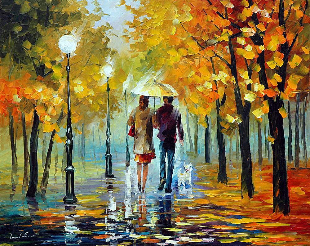 Autumn Elegy Limited Edition 1/25 Canvas by Leonid Afremov: Autumn Elegy Limited Edition 1/25 Canvas by Leonid Afremov Experience the captivating beauty of autumn with this limited edition giclee titled "Autumn Elegy" by renowned artist Leonid Afremov. This ex