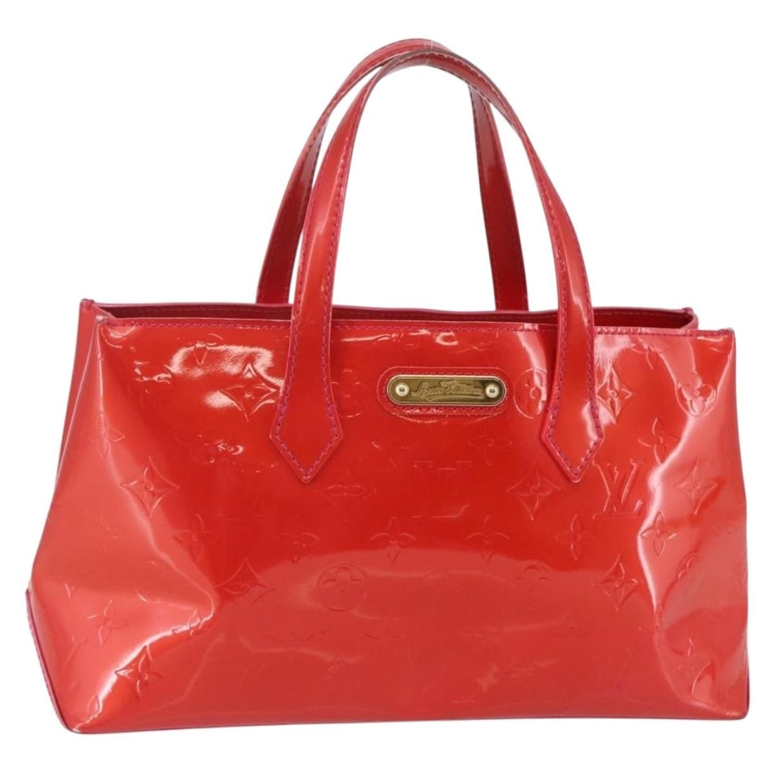 Louis Vuitton Monogram Vernis Wilshire Hand Bag Rose Pop M93643 Auth: Louis Vuitton Monogram Vernis Wilshire Hand Bag Rose Pop M93643 Auth This elegant Louis Vuitton Monogram Vernis Wilshire Boulevard Hand Bag in Rose Pop is crafted from luxurious patent leather, showca