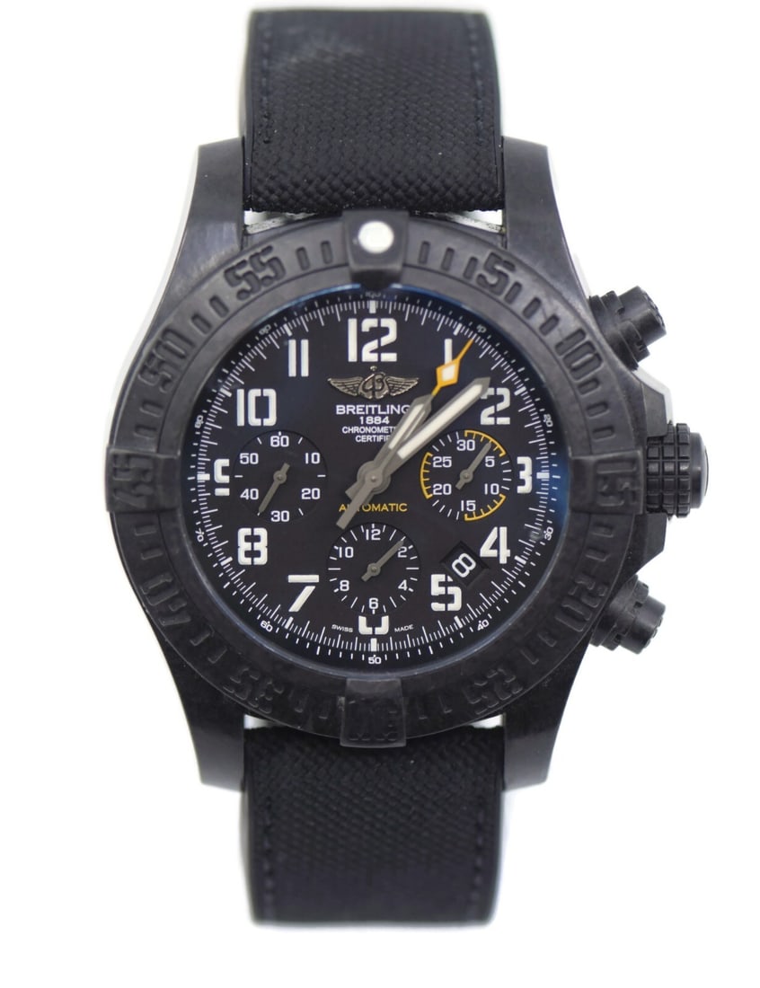 Breitling Avenger Hurricane Chronograph Carbon Watch XB0180 with Box and Papers: Breitling Avenger Hurricane Chronograph Carbon Watch XB0180 with Box and Papers Introducing the Breitling Avenger Hurricane Chronograph, a stunning wristwatch that combines robust design with high-per