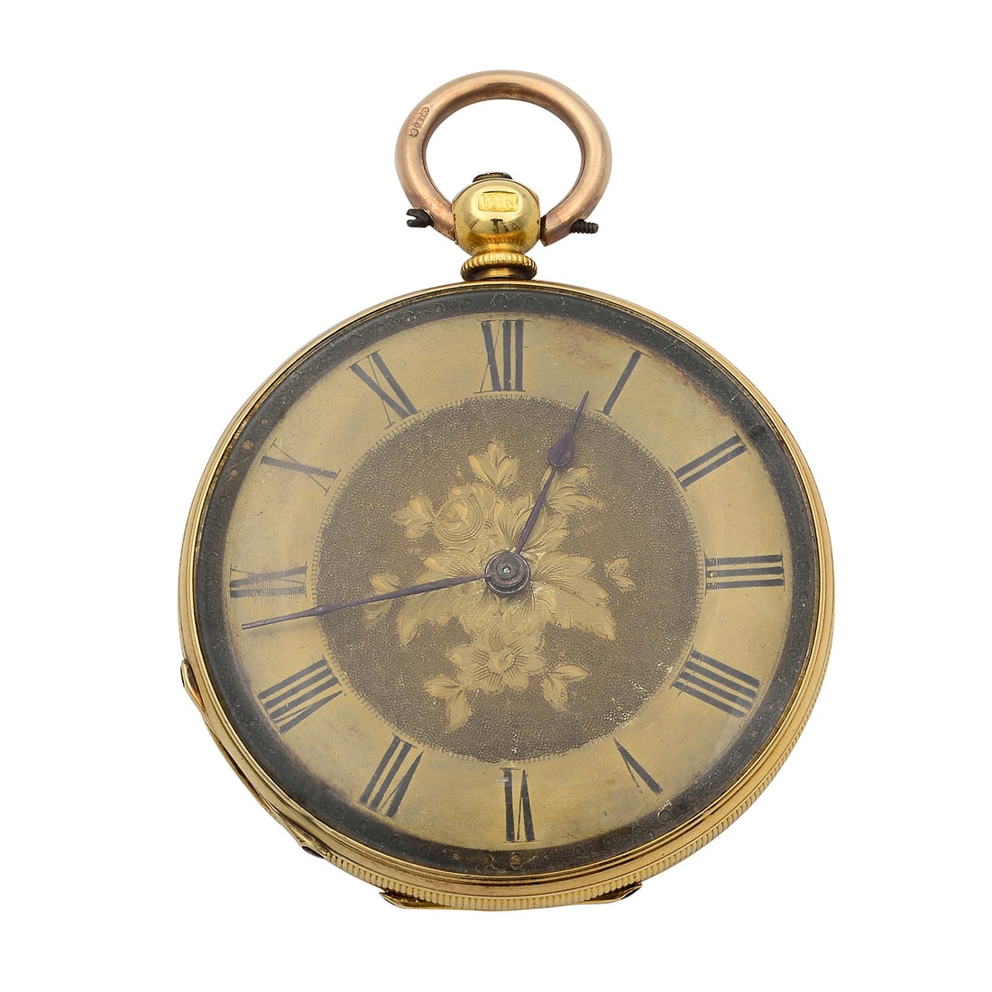 Antique 18K Yellow Gold Mechanical Pocket Watch Pre-1920 with Roman Numerals (1 of 5)