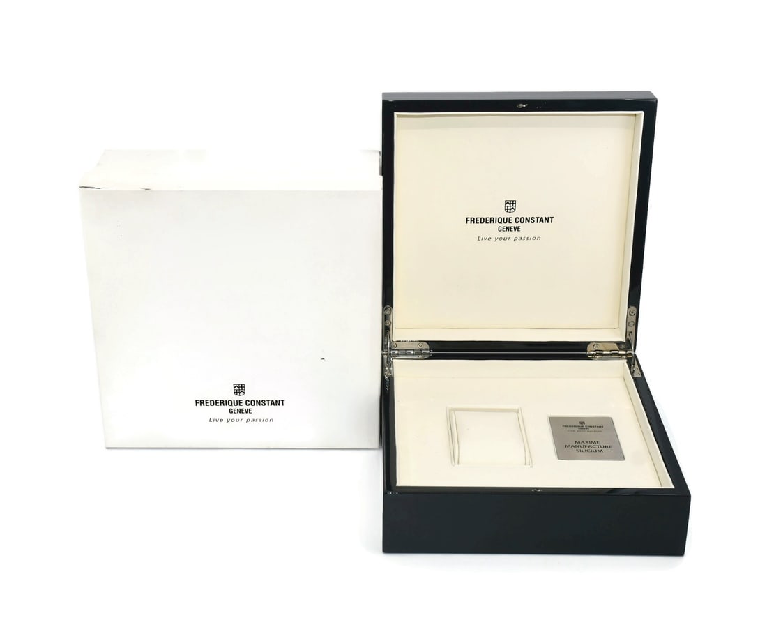 Frederique Constant Authentic Presentation Watch Box 9x9x4 Inches: Frederique Constant Authentic Presentation Watch Box 9x9x4 Inches This Frederique Constant Presentation Box is perfect for showcasing and protecting your timepiece. The box is designed to hold a singl