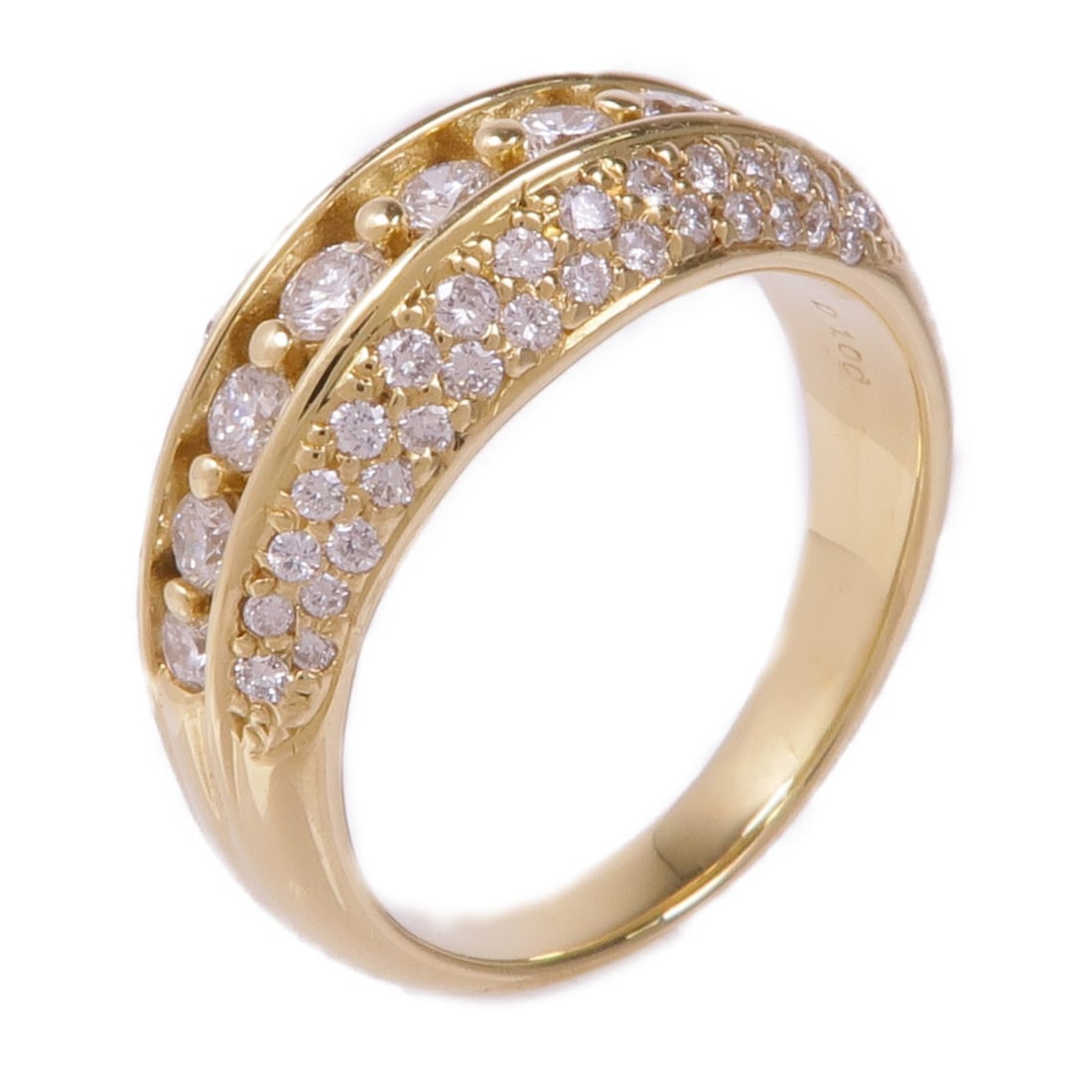 18K Yellow Gold Diamond Ring Size 6.25 by JEWELRY: 18K Yellow Gold Diamond Ring Size 6.25 by JEWELRY This exquisite diamond ring is crafted from 18K yellow gold, showcasing a stunning clear diamond at its center. Designed in a classic style, this ring