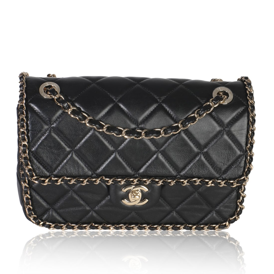 Chanel Black Quilted Lambskin Small Flap Bag 2020 with Gold-Tone Hardware (1 of 9)