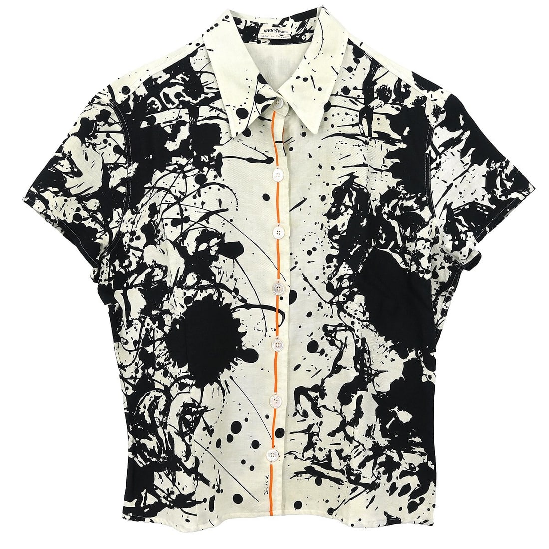 Vintage Hermes White Casual Shirt Blouse Size #44 (1 of 10)