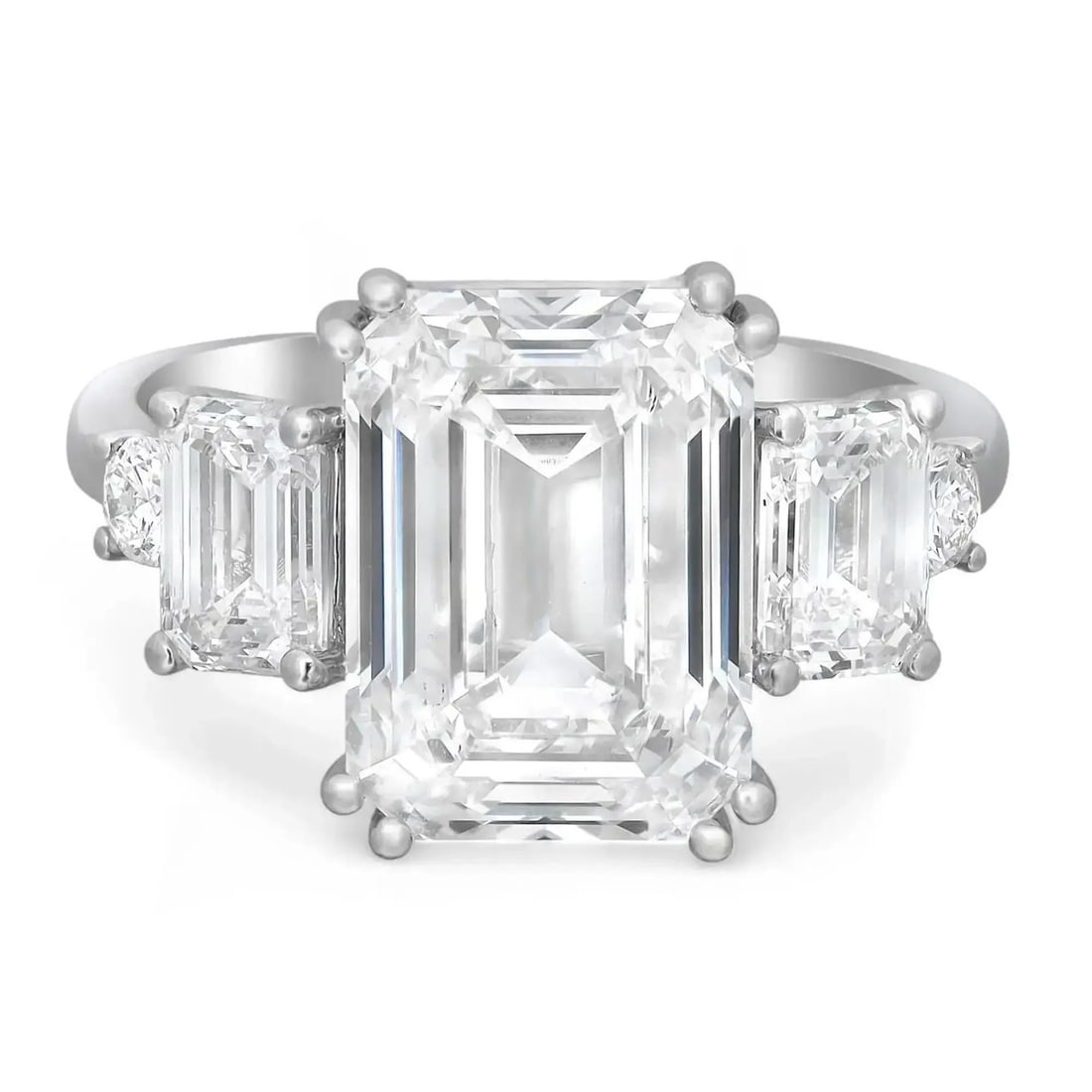 Rachel Koen IGI Emerald Cut Lab Grown Diamond Ring 5.67Ctw 18K White Gold (1 of 5)