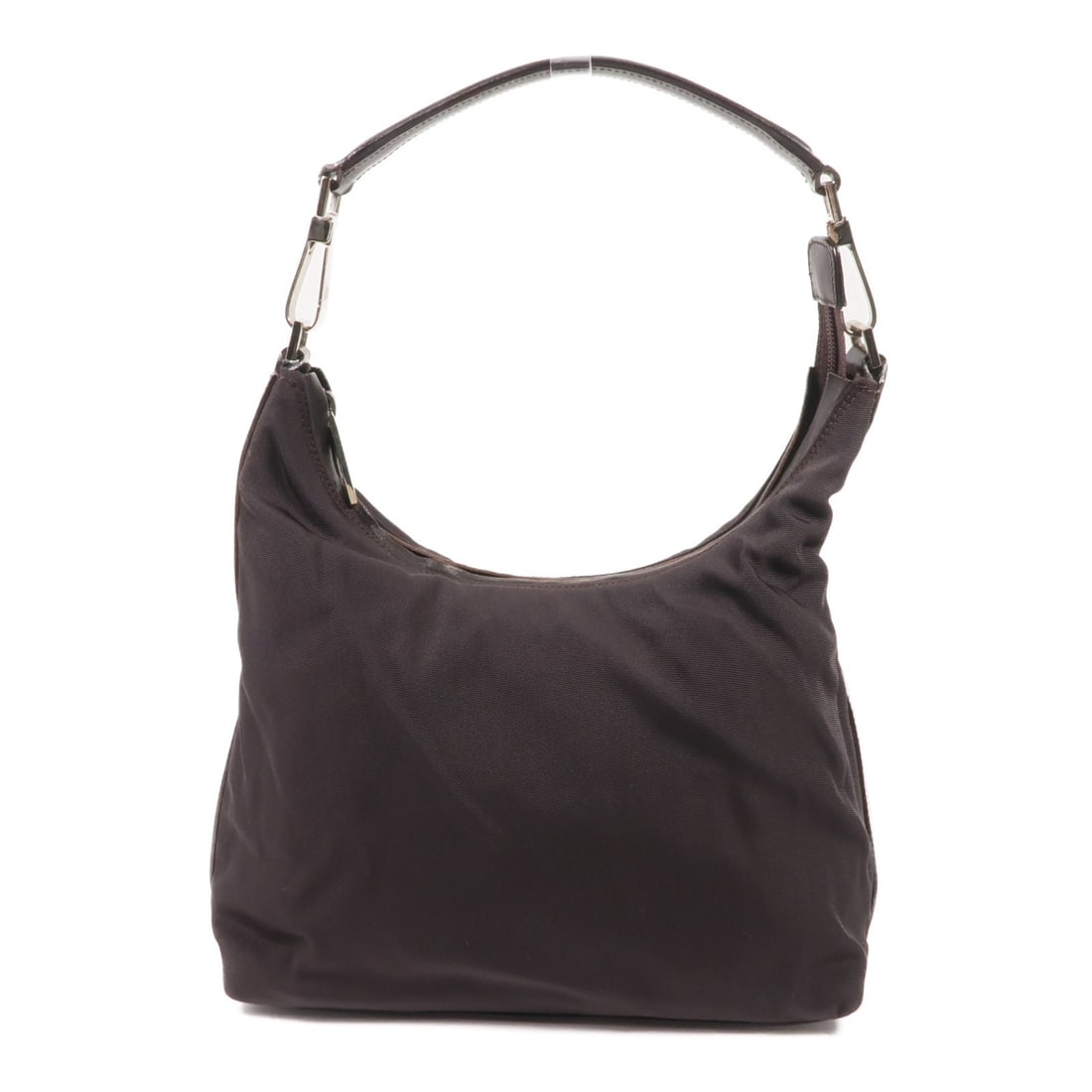 GUCCI GG Shoulder Bag Brown Nylon Handbag 7.9x4.3x9.4: GUCCI GG Shoulder Bag Brown Nylon Handbag 7.9x4.3x9.4 This stylish GUCCI GG SHW handbag is crafted from high-quality nylon in a rich brown color. With a thoughtful design and spacious interior, it mea