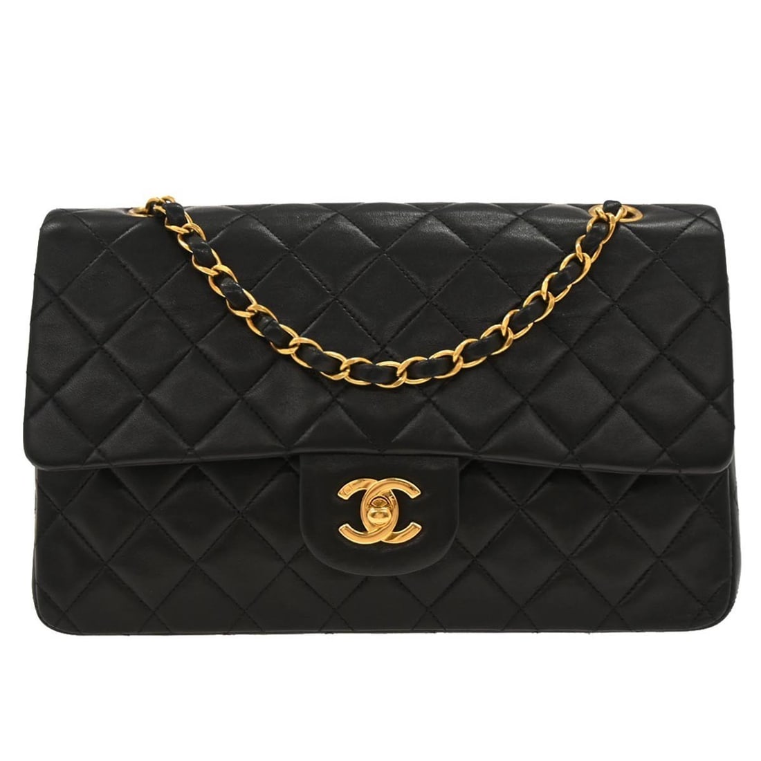 Chanel Black Lambskin Medium Classic Double Flap Shoulder Bag (1 of 10)