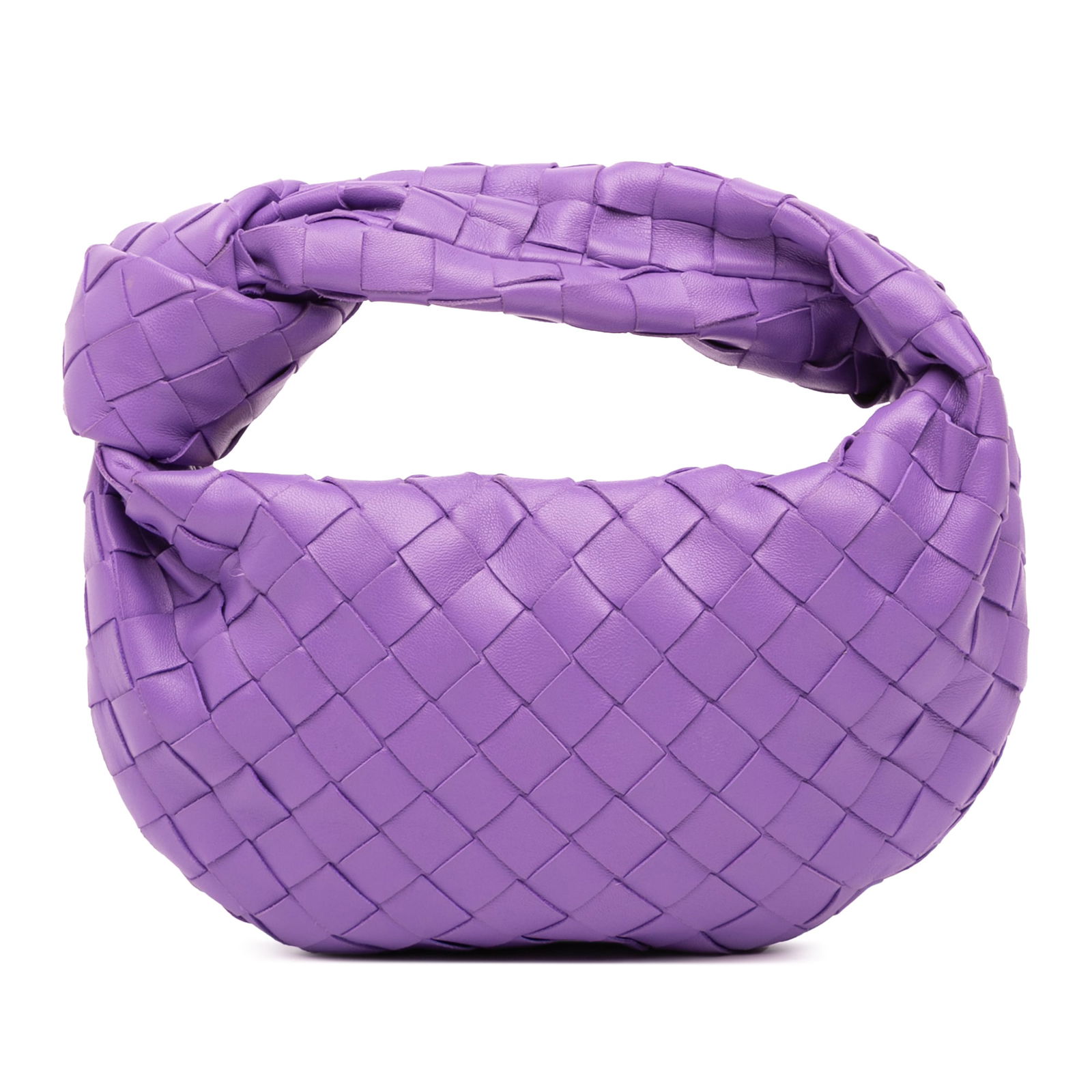Bottega Veneta Mini Nappa Intrecciato Jodie Purple Leather Bag: Bottega Veneta Mini Nappa Intrecciato Jodie Purple Leather Bag Introducing the Bottega Veneta Mini Nappa Intrecciato Jodie, a stylish and elegant bag crafted from woven nappa leather. This exquisite p