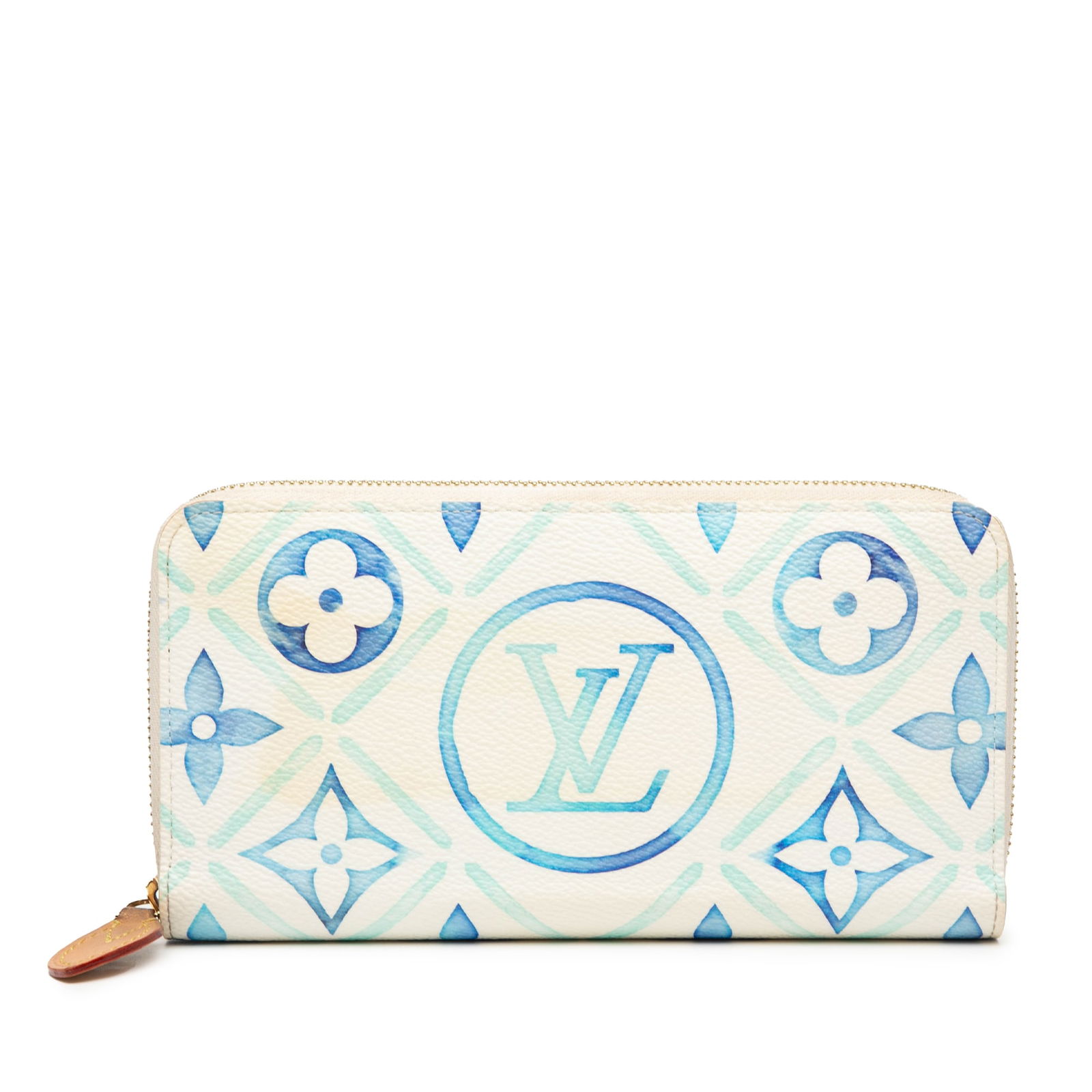 Louis Vuitton Monogram Tiles Zippy Wallet Blue Fabric: Louis Vuitton Monogram Tiles Zippy Wallet Blue Fabric The Louis Vuitton Monogram Tiles By The Pool Zippy Wallet is a stylish and functional accessory that showcases a vibrant blue fabric body adorned