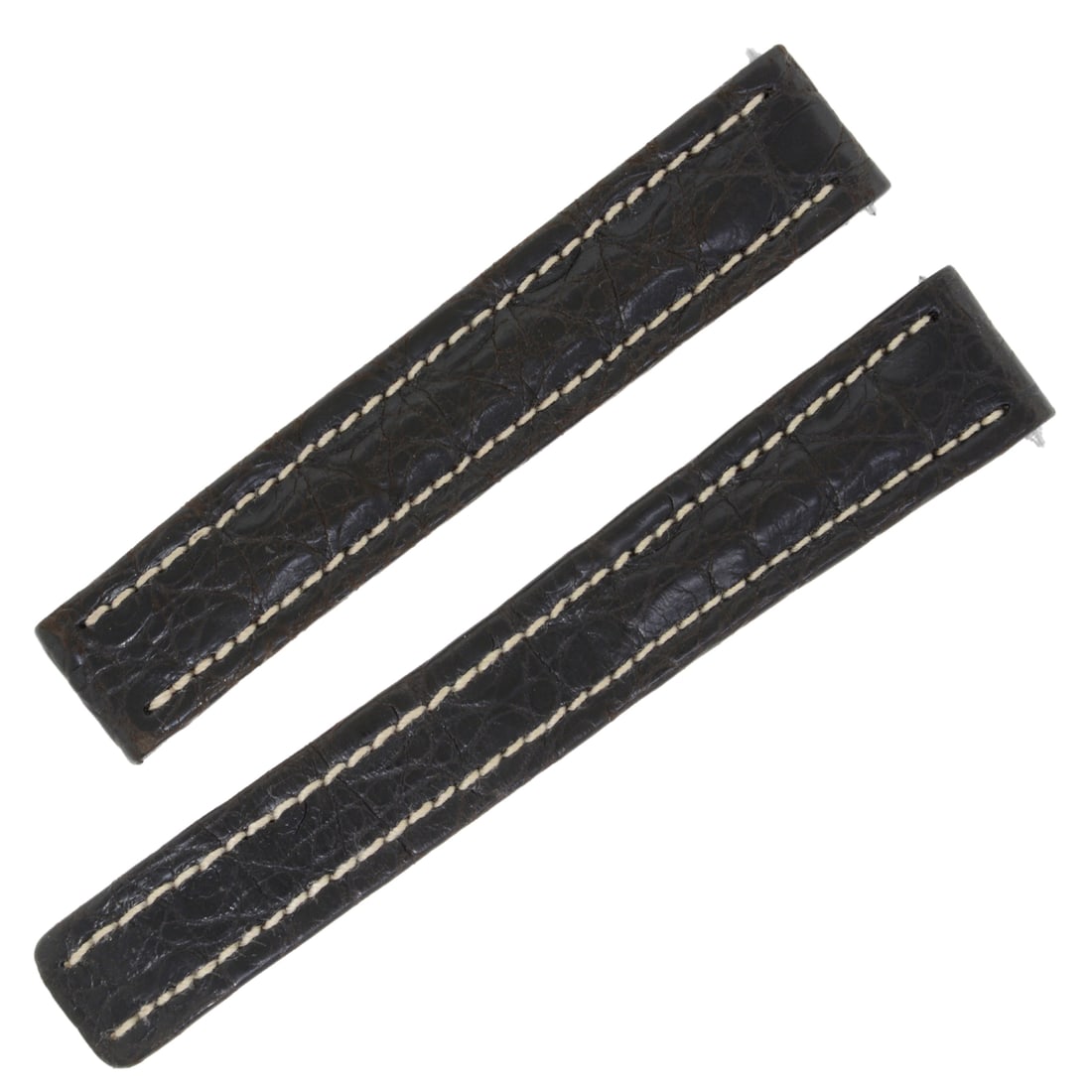 Breitling P531 14mm Genuine Black Alligator Leather Watch Band: Breitling P531 14mm Genuine Black Alligator Leather Watch Band Enhance your timepiece with this genuine shiny black alligator leather watch band from Breitling. Designed for durability and style, this