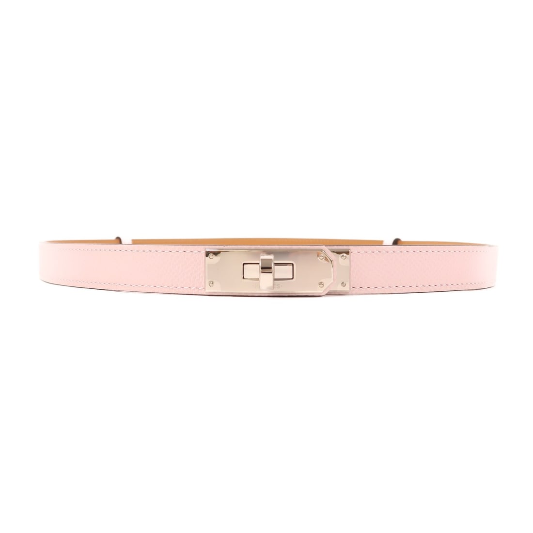 HERMES Kelly 18 Epsom Leather Belt Mauve Sylvestre PHW: HERMES Kelly 18 Epsom Leather Belt Mauve Sylvestre PHW Discover the exquisite HERMES Kelly 18 Belt, crafted from premium calfskin leather in a stunning Mauve Sylvestre color. This elegant accessory is
