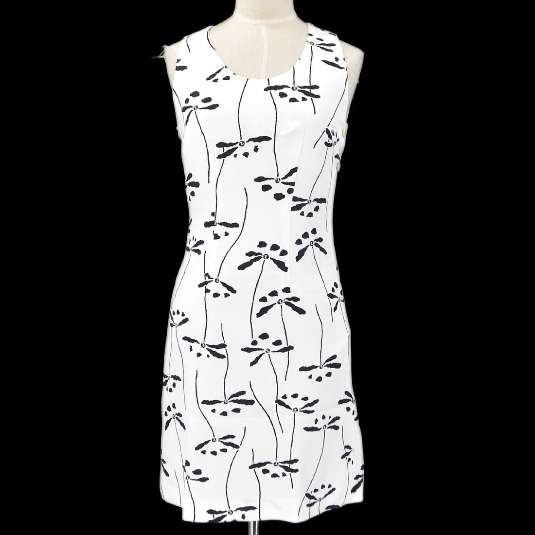 Vintage Chanel White Sleeveless Tank Dress Size 36 Spring Summer (1 of 9)