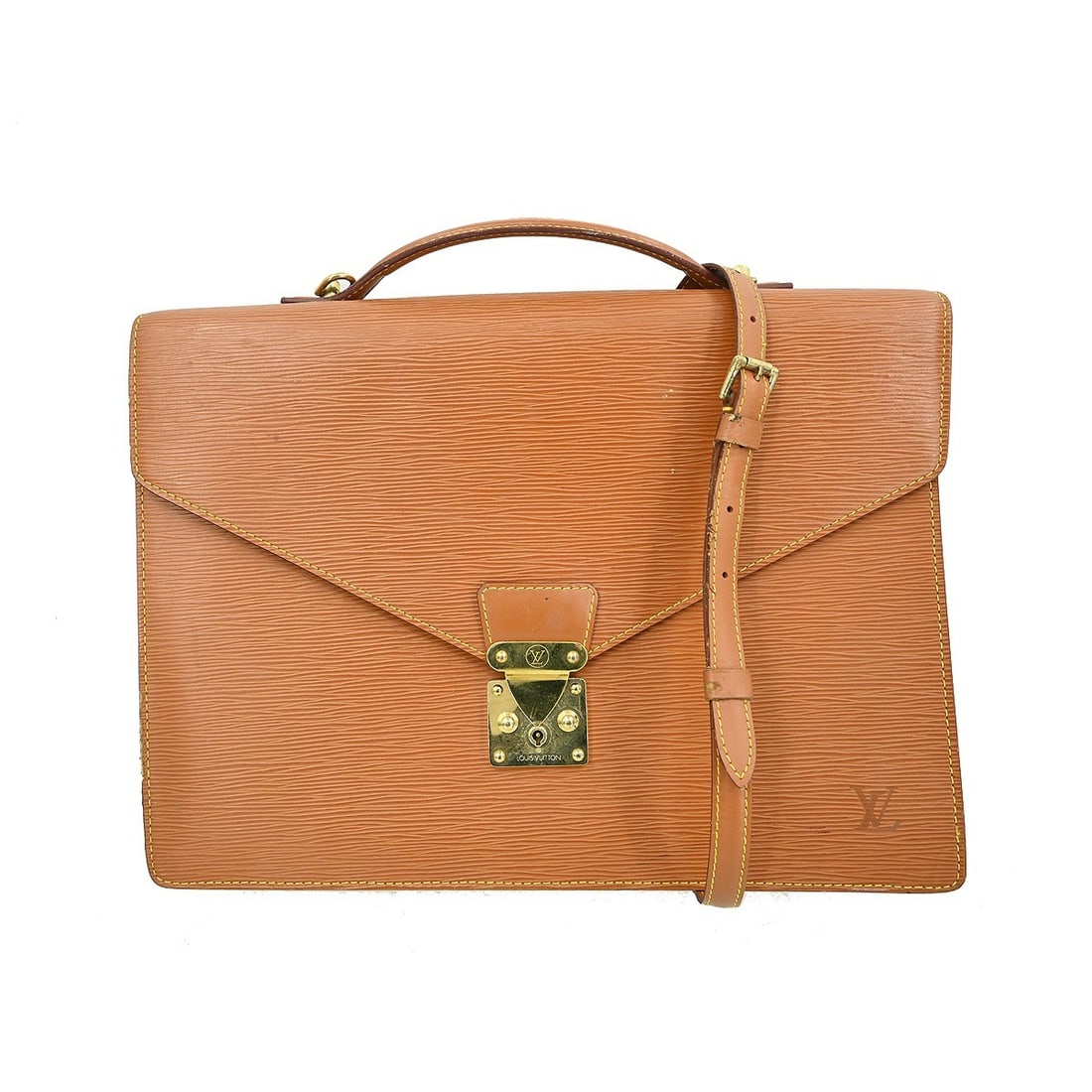 Louis Vuitton Epi Serviette Conseiller Briefcase M54428 Brown Vintage: Louis Vuitton Epi Serviette Conseiller Briefcase M54428 Brown Vintage The Louis Vuitton Epi Serviette Conseiller Briefcase is a stylish and functional satchel designed for casual occasions. Crafted fr