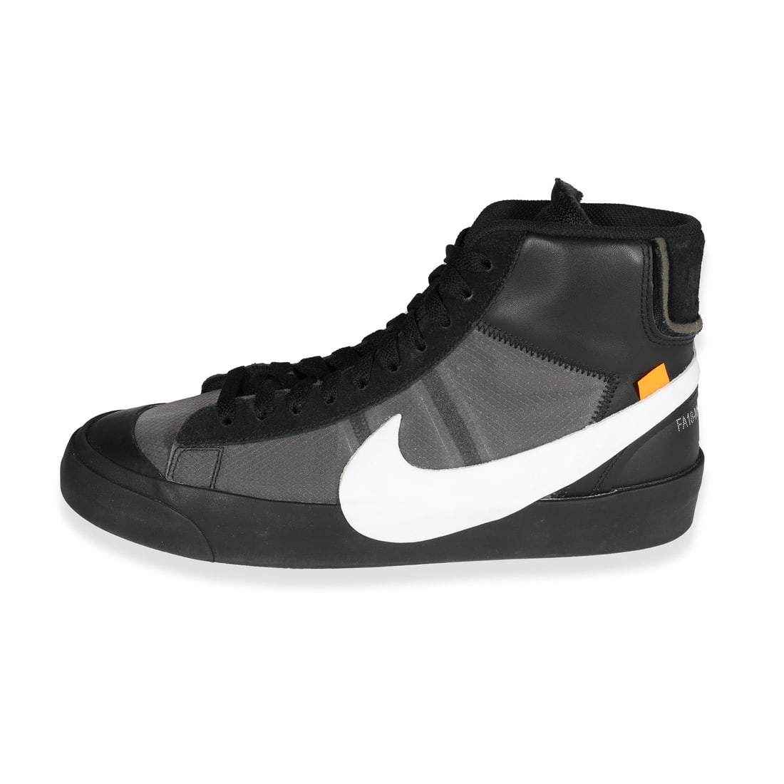 Nike Off-White Blazer Mid Grim Reapers Sneakers Men's 10: Nike Off-White Blazer Mid Grim Reapers Sneakers Men's 10 Introducing the Nike Off-White x Blazer Mid 'Grim Reapers', a striking sneaker that embodies a unique fusion of style and comfort. Crafted from