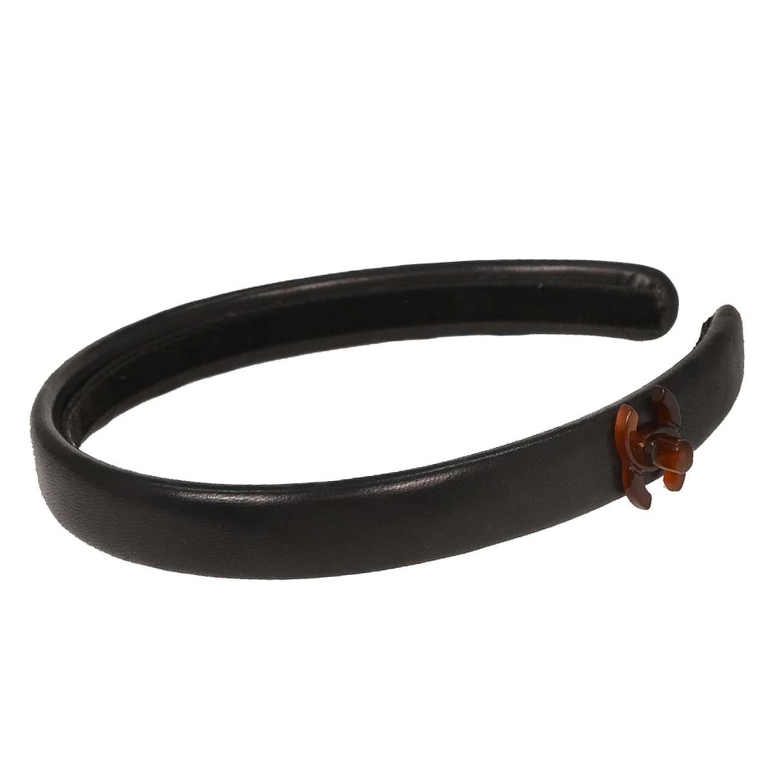 Chanel Black Turnlock Headband Hair Accessory: Chanel Black Turnlock Headband Hair Accessory Enhance your hairstyle with this elegant Chanel Turnlock Headband. This chic headband is designed in a classic black color, perfect for adding a touch of