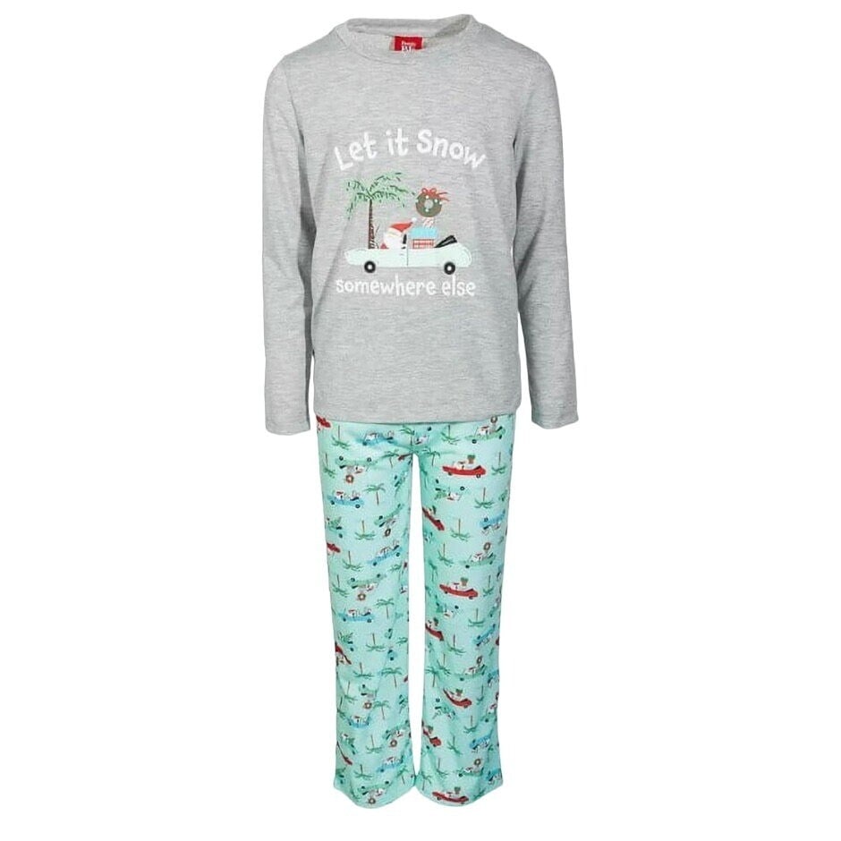 Family Pajamas Tropical Christmas Santa Kids Pajama Set 6-7 Unisex: Family Pajamas Tropical Christmas Santa Kids Pajama Set 6-7 Unisex Dress your little ones in festive fun with this Tropical Christmas Santa Pajama Set. Designed for unisex kids aged 6-7, this cozy two