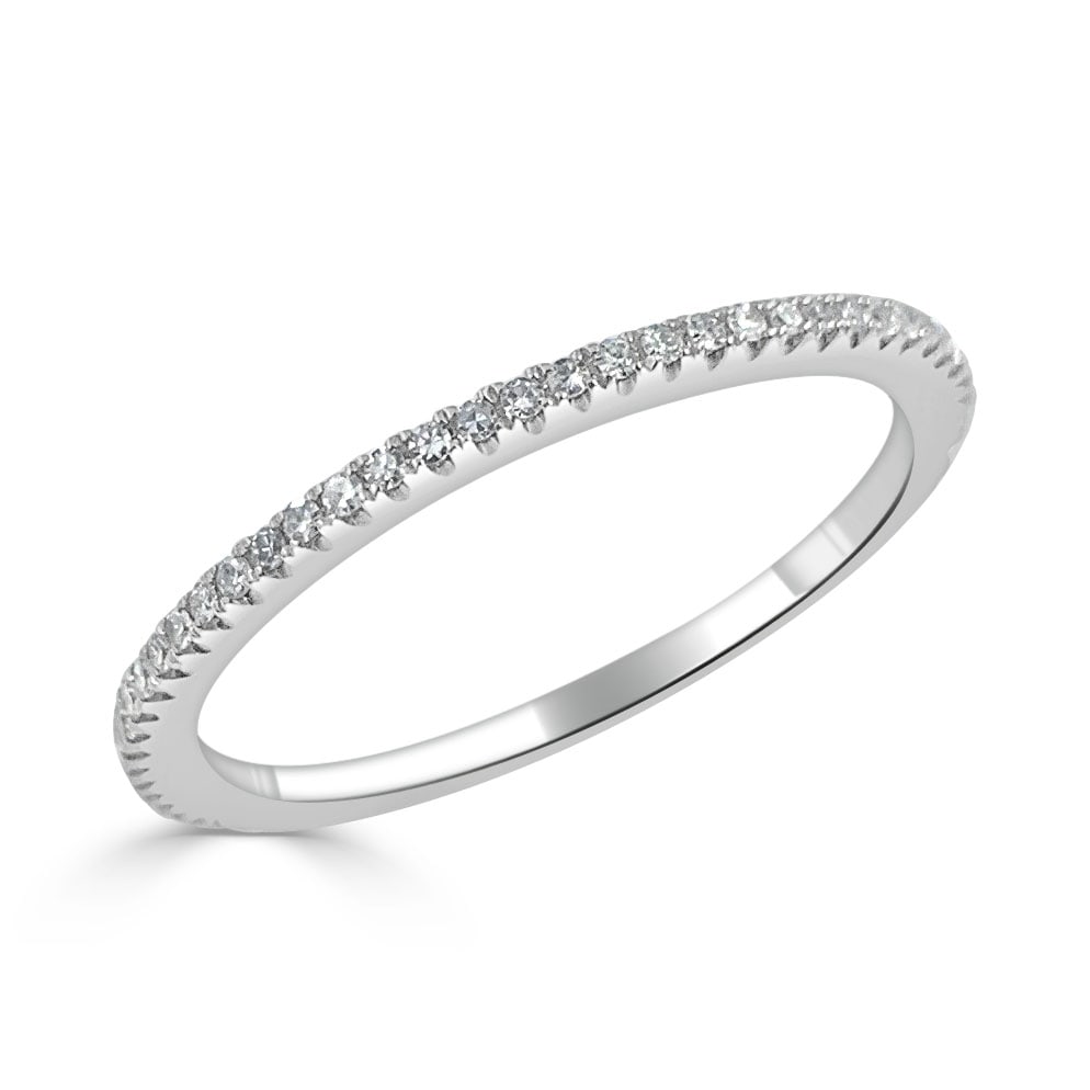 Elegant 14K White Gold Diamond Eternity Band Women's Ring: Elegant 14K White Gold Diamond Eternity Band Women's Ring This exquisite Diamond Eternity Band is crafted in 14K white gold, showcasing a stunning array of 61 round diamonds. Each diamond has a total