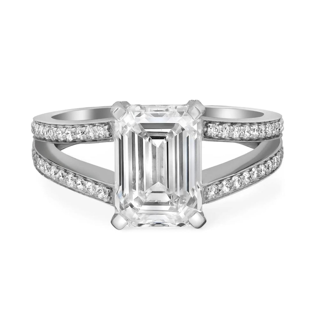 Rachel Koen IGI Emerald Round Cut Lab Grown Diamond Engagement Ring 14K White Gold (1 of 6)