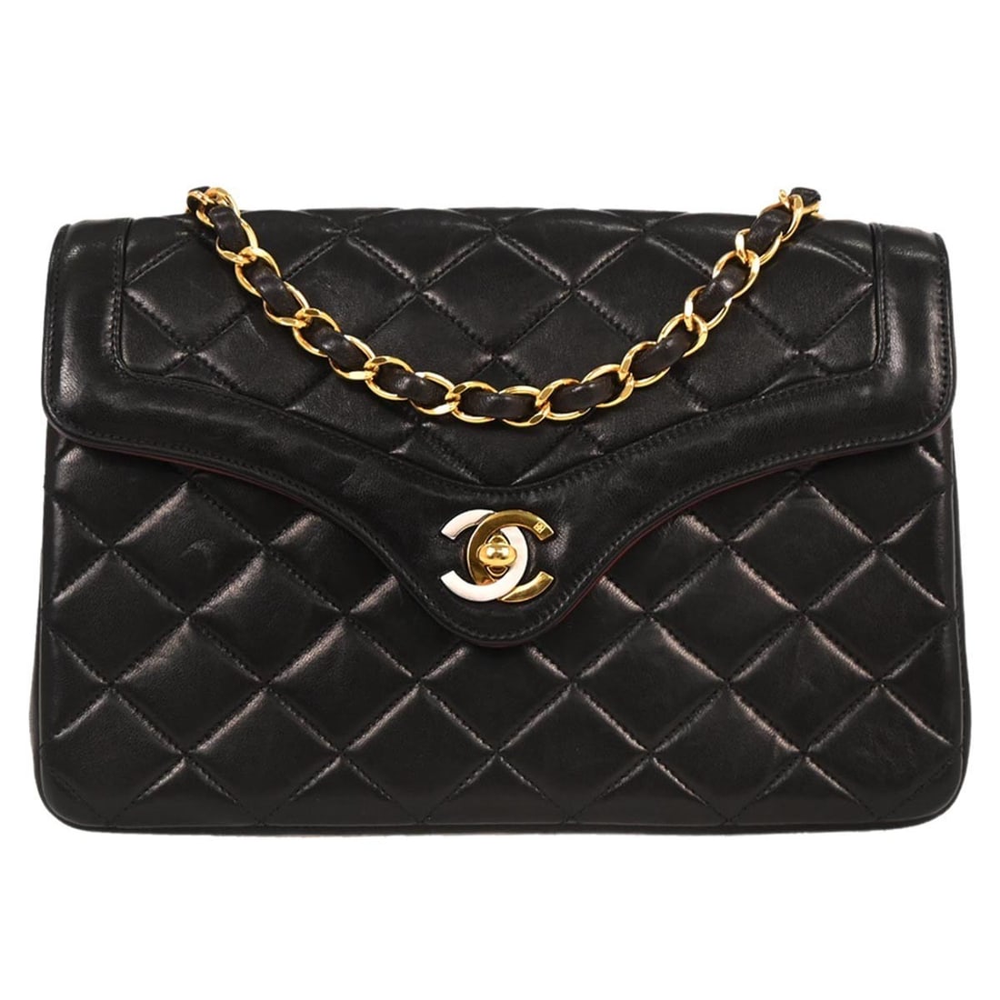 Chanel Black Lambskin Quilted Shoulder Bag Paris Model (1 of 10)