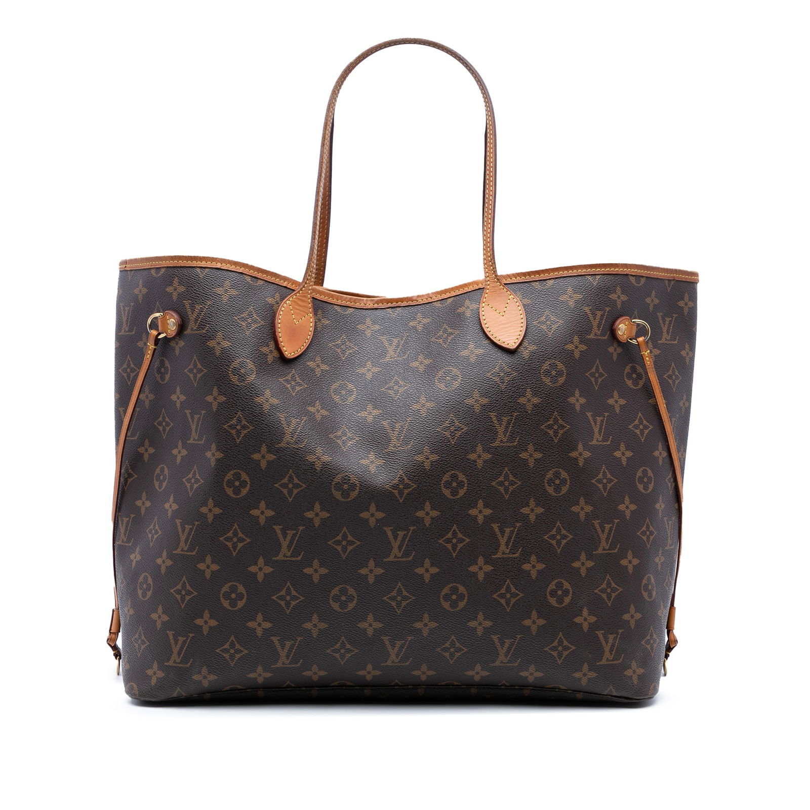 Louis Vuitton Monogram Neverfull GM Bag with Vachetta Trim: Louis Vuitton Monogram Neverfull GM Bag with Vachetta Trim The Louis Vuitton Monogram Neverfull GM is a stylish and functional tote bag made from durable monogram canvas with elegant vachetta leather