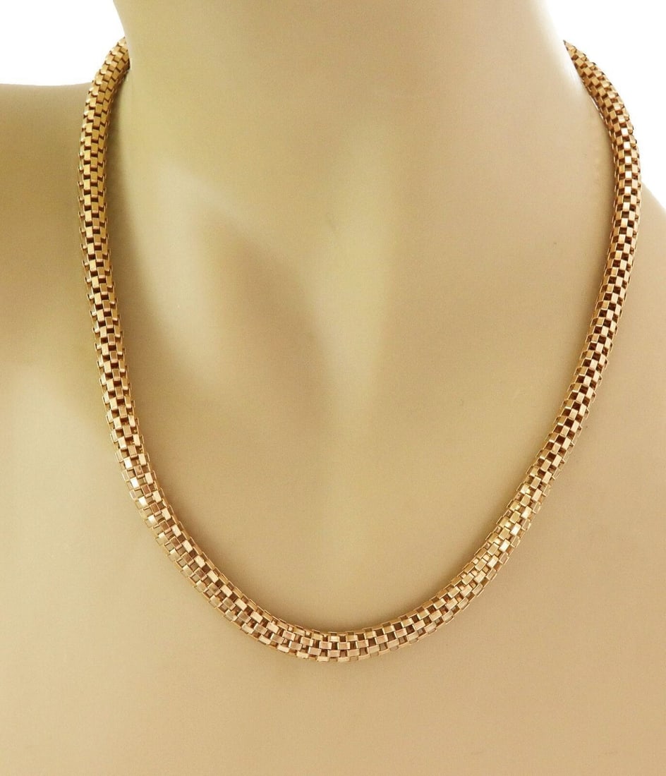 Round Box Flex 18k Yellow Gold Chain Necklace (1 of 6)