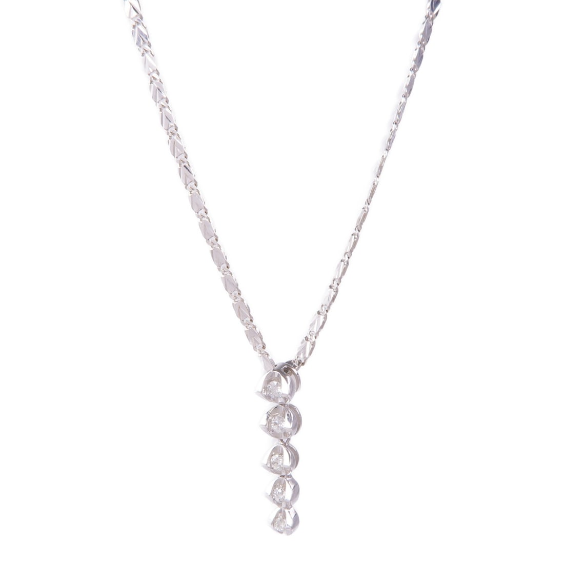 JEWELRY 18K White Gold Diamond Necklace Elegant Design (1 of 8)