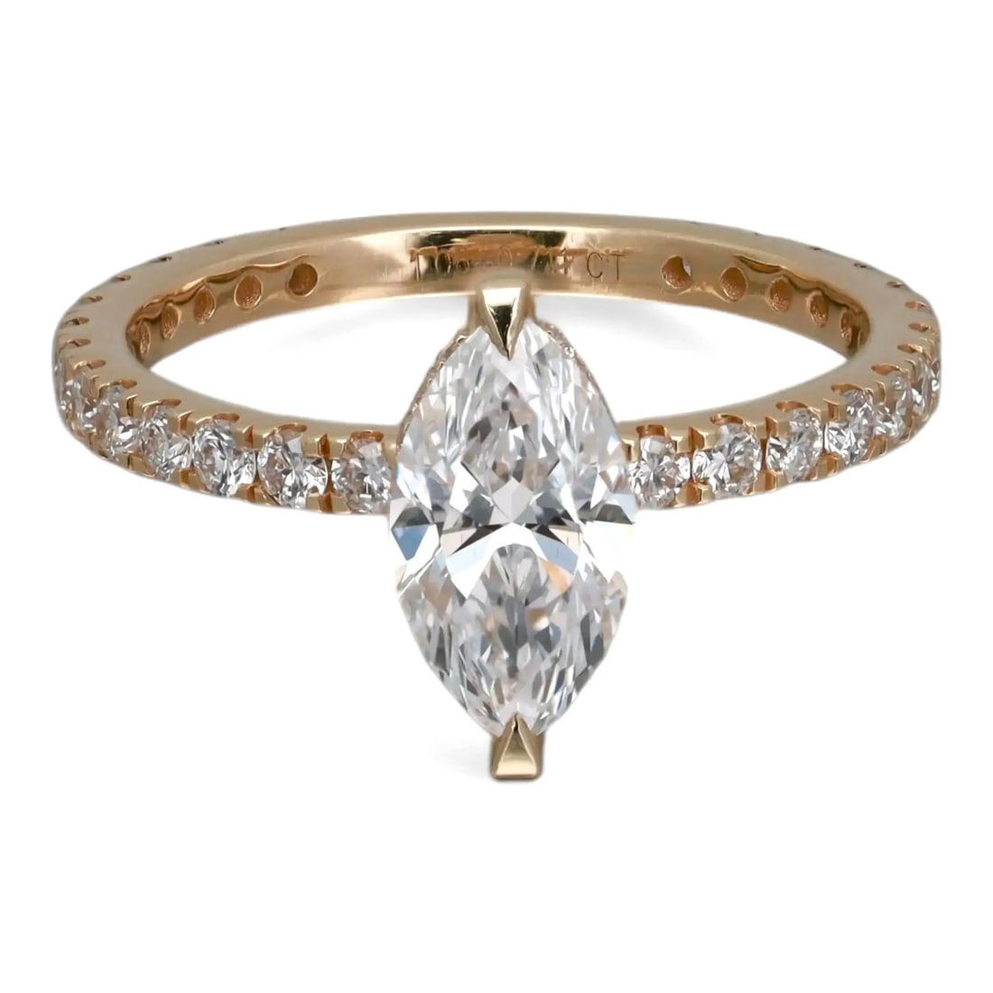 Rachel Koen Marquise Lab Grown Diamond Engagement Ring 1.77Ctw 14K Yellow Gold (1 of 6)