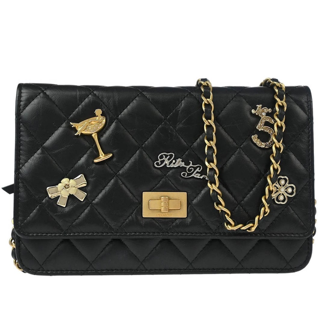 Chanel Mademoiselle Lock Icon Black Calfskin WOC Shoulder Bag: Chanel Mademoiselle Lock Icon Black Calfskin WOC Shoulder Bag Elevate your style with this Chanel Mademoiselle Lock Icon Wallet on Chain. Crafted from luxurious black calfskin leather, this versatile
