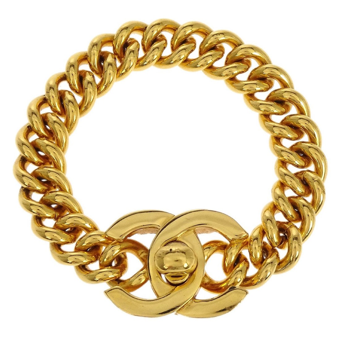 Chanel 95A Gold-Plated Turnlock Bracelet (1 of 4)