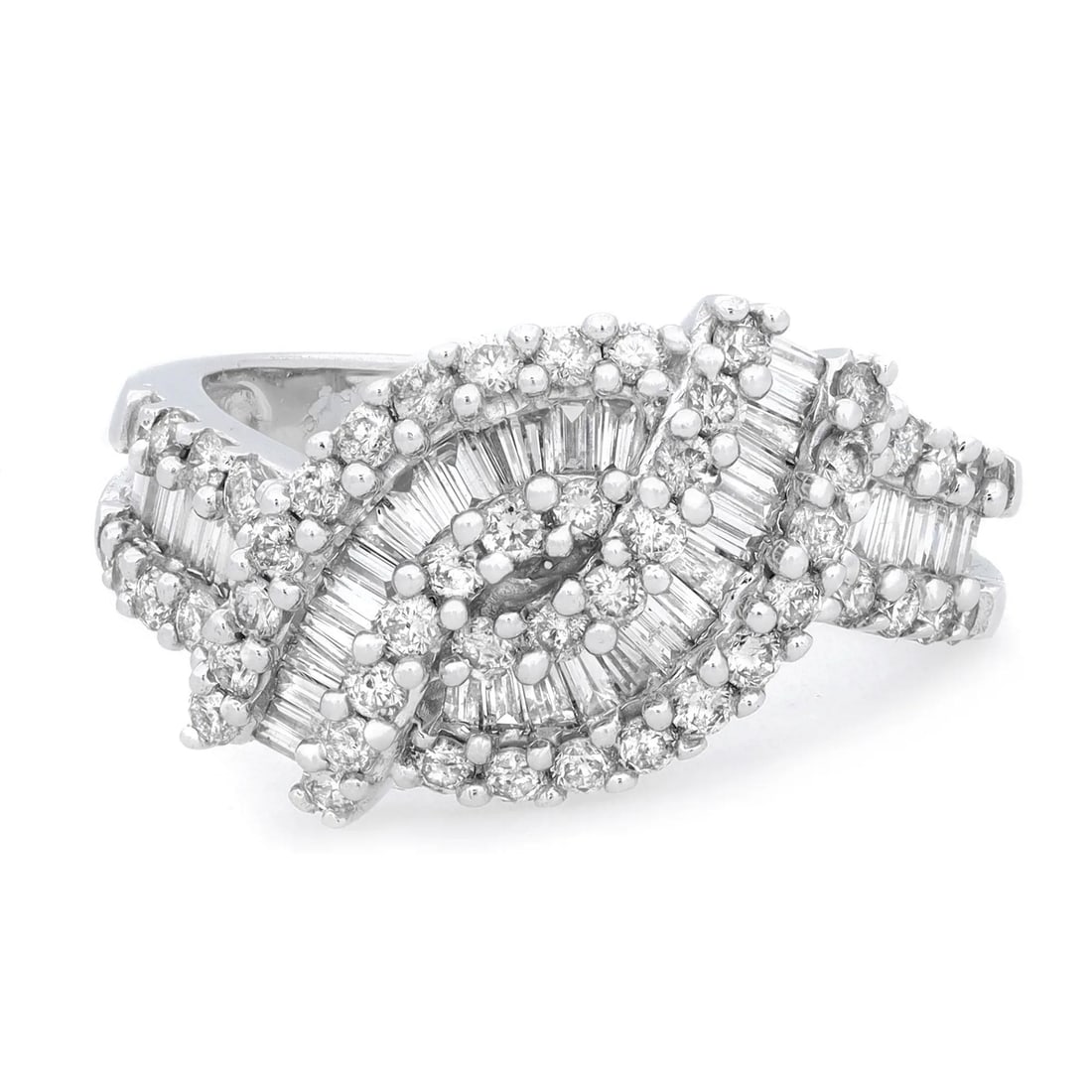 Rachel Koen 1.30ctw Diamond Cocktail Ring 14K White Gold Handmade Size 7.75: Rachel Koen 1.30ctw Diamond Cocktail Ring 14K White Gold Handmade Size 7.75 Elevate your jewelry collection with this stunning cocktail ring featuring a unique design. This exquisite piece showcases c