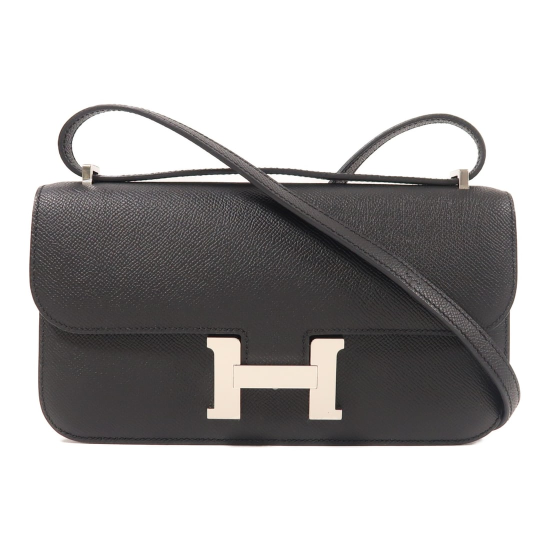 HERMES Constance Elan Shoulder Bag Black Epsom Leather: HERMES Constance Elan Shoulder Bag Black Epsom Leather Elevate your accessory collection with this HERMES Constance Elan Shoulder Bag, crafted from luxurious Epsom leather in a classic black hue. This