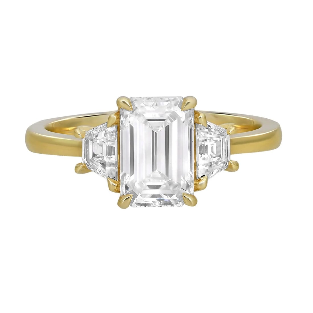 Rachel Koen Emerald Cut Lab Grown Diamond Engagement Ring 14K Yellow Gold GIA Certified (1 of 5)