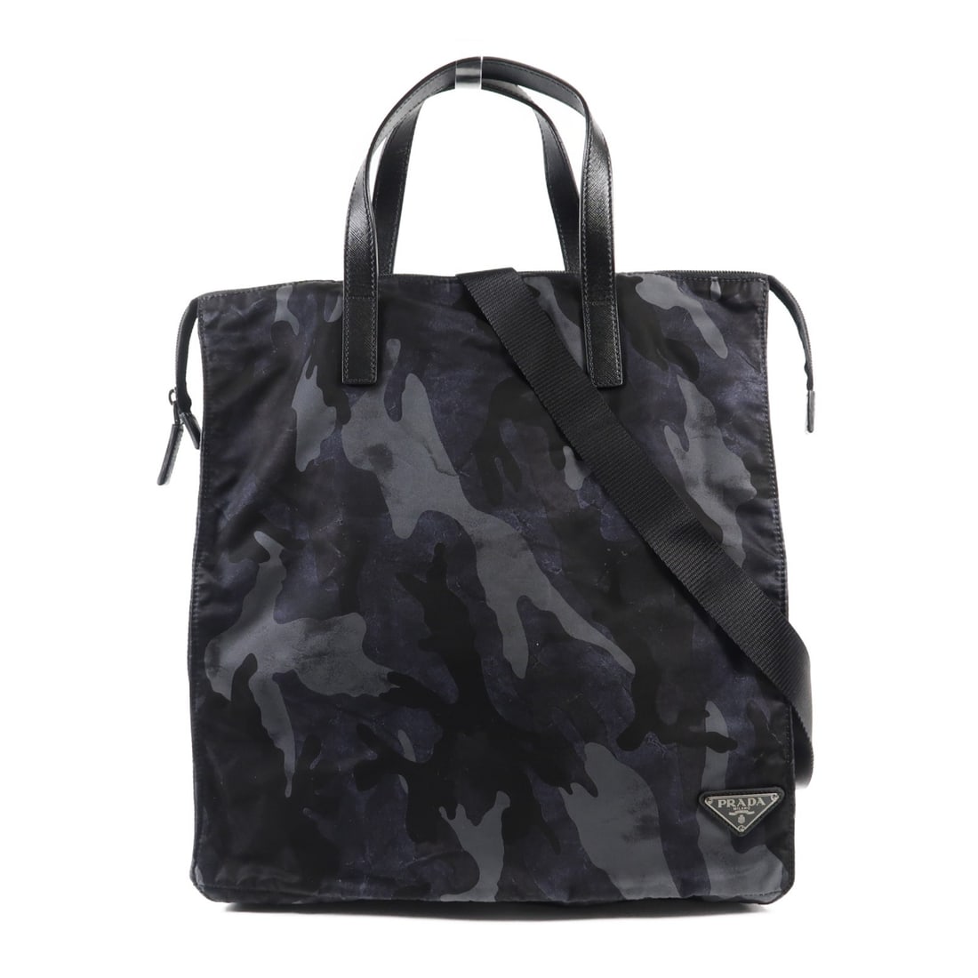 PRADA 2 Way Shoulder Bag VA1050 Camouflage Nylon Italy: PRADA 2 Way Shoulder Bag VA1050 Camouflage Nylon Italy Introducing a stylish 2 Way Shoulder Bag by PRADA, designed to elevate your accessory collection. This bag features a sleek nylon exterior in a u
