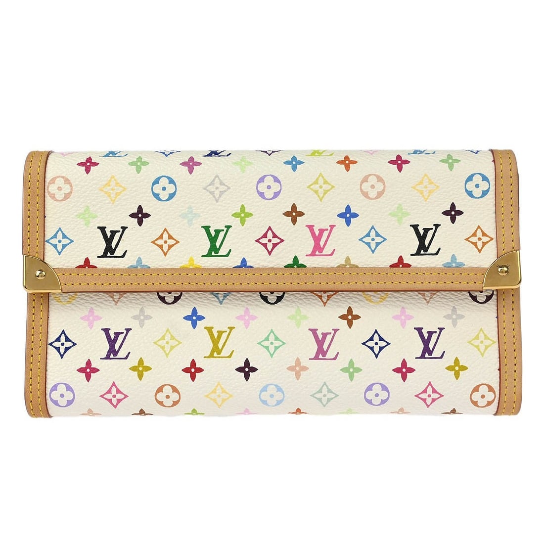 Louis Vuitton Multicolor Porte Tresor Wallet M92659 Folding Design: Louis Vuitton Multicolor Porte Tresor Wallet M92659 Folding Design This Louis Vuitton Multicolor Porte Tresor International Wallet is a stylish accessory that combines functionality with luxury. Craft