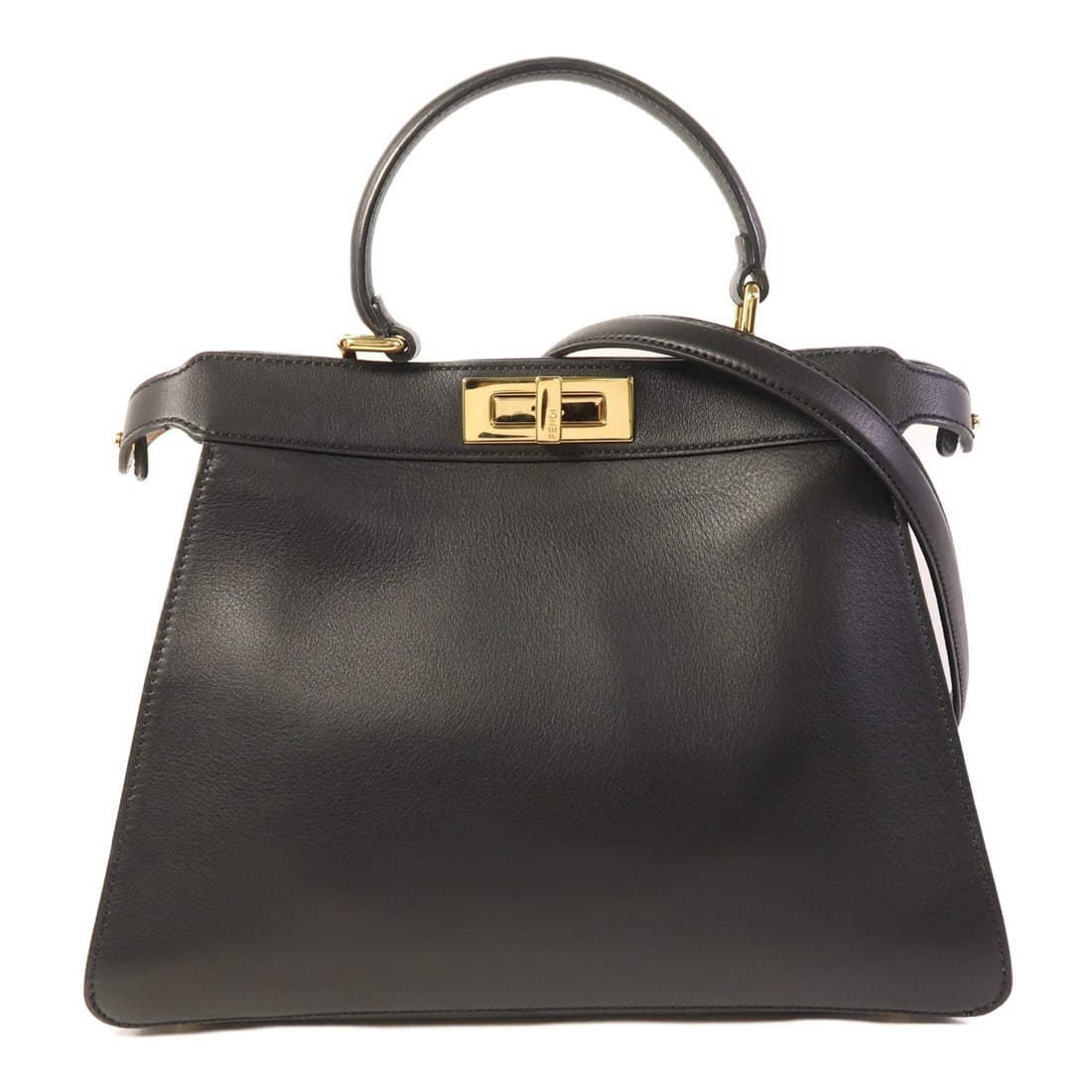 Fendi Peekaboo I See U Medium 2 Way Bag Calfskin Leather Black GHW: Fendi Peekaboo I See U Medium 2 Way Bag Calfskin Leather Black GHW Introducing the FENDI Peekaboo I See U Medium 2 Way Bag, a stunning accessory crafted from luxurious calfskin leather in a classic bl