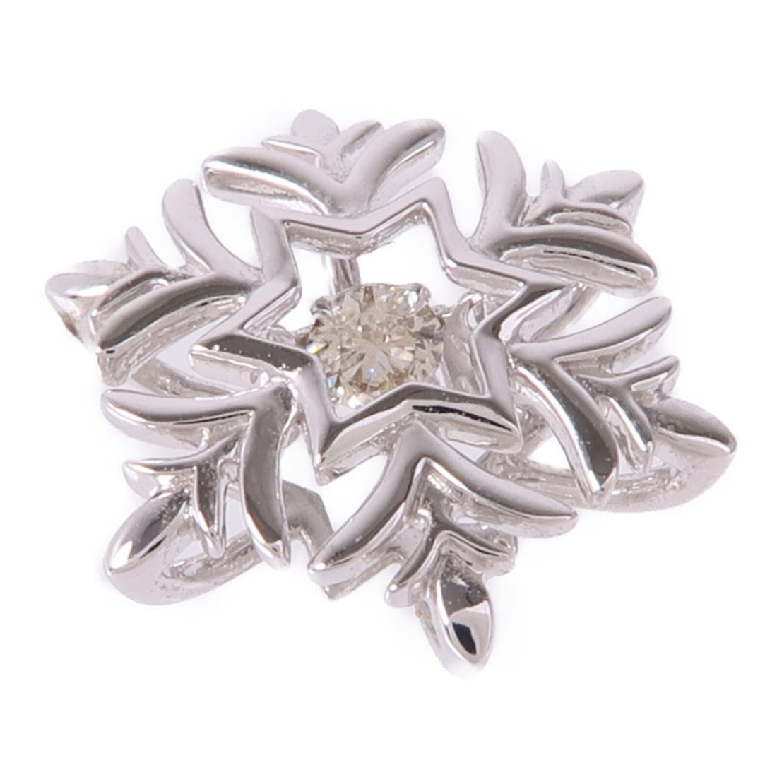 Elegant Diamond Pendant in 18K White Gold by JEWELRY: Elegant Diamond Pendant in 18K White Gold by JEWELRY This elegant pendant top is crafted from K18 white gold, showcasing a stunning clear diamond at its center. Designed in a regular size, this pendan