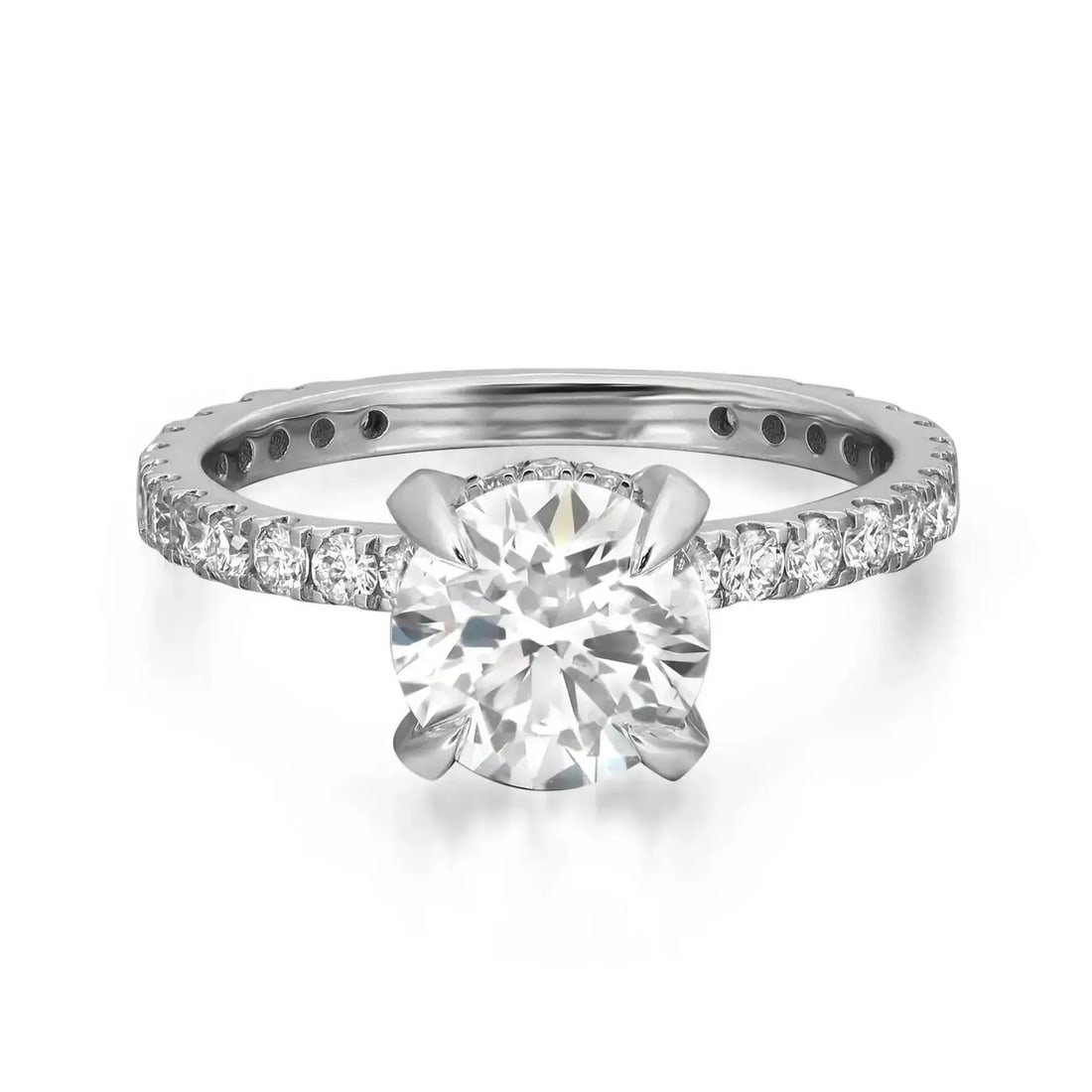 Rachel Koen Round Cut Lab Grown Diamond Engagement Ring 14K White Gold 2.39Cttw GIA Certified (1 of 6)