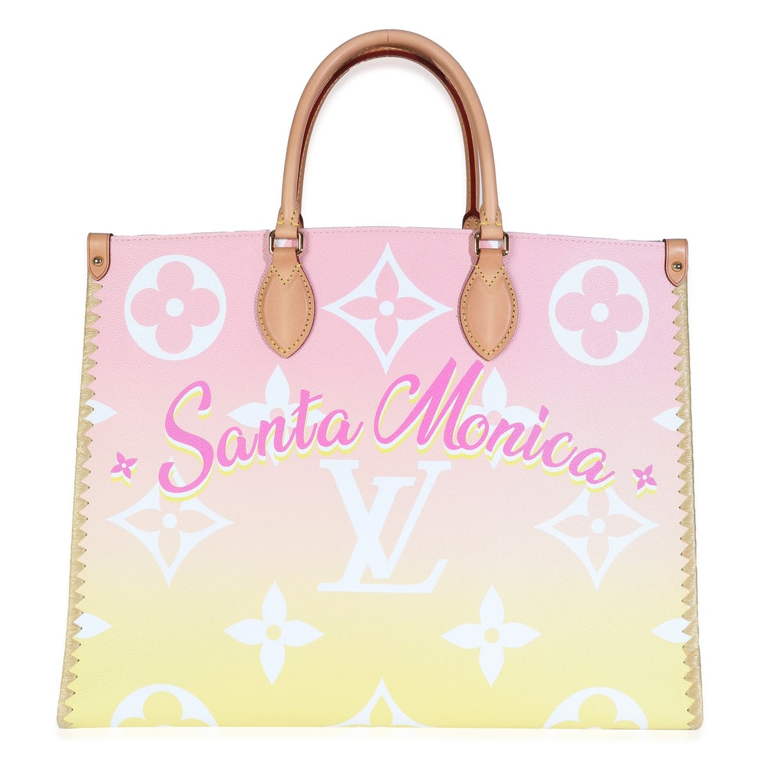 Louis Vuitton Pink Monogram Giant Santa Monica Onthego GM Shoulder Bag: Louis Vuitton Pink Monogram Giant Santa Monica Onthego GM Shoulder Bag This Louis Vuitton Light Pink Monogram Giant By The Pool Santa Monica Onthego GM handbag is a stylish accessory that embodies lux