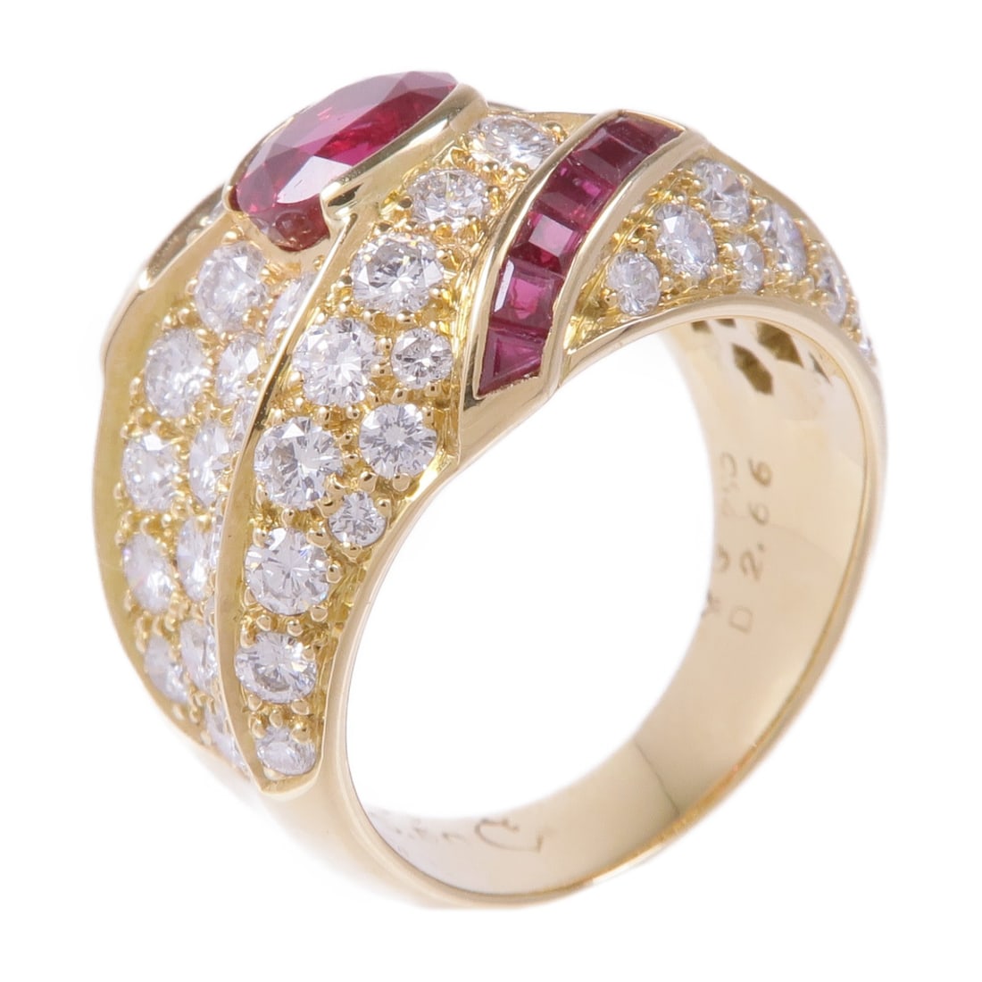 Ruby Diamond Ring in 18K Yellow Gold Size 6.25 (1 of 9)