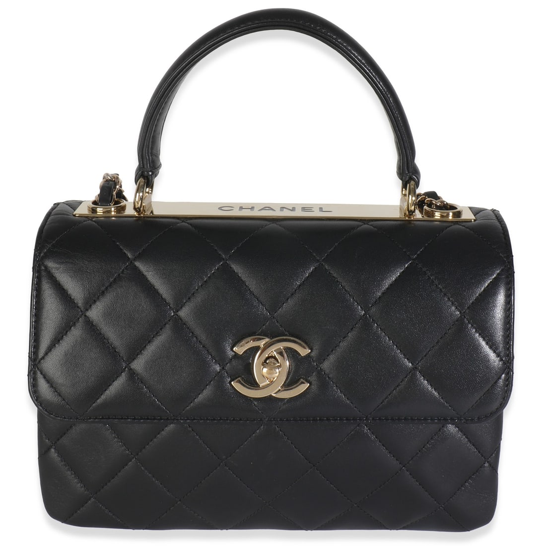 Chanel Black Lambskin Small Trendy CC Flap Dual Handle Bag 2021-2024 (1 of 9)
