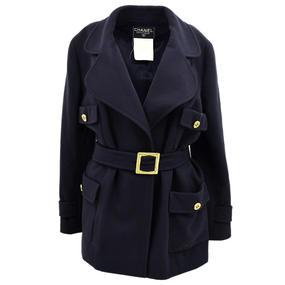 Chanel Navy Cashmere Jacket 94A Vintage Long Coat (1 of 10)