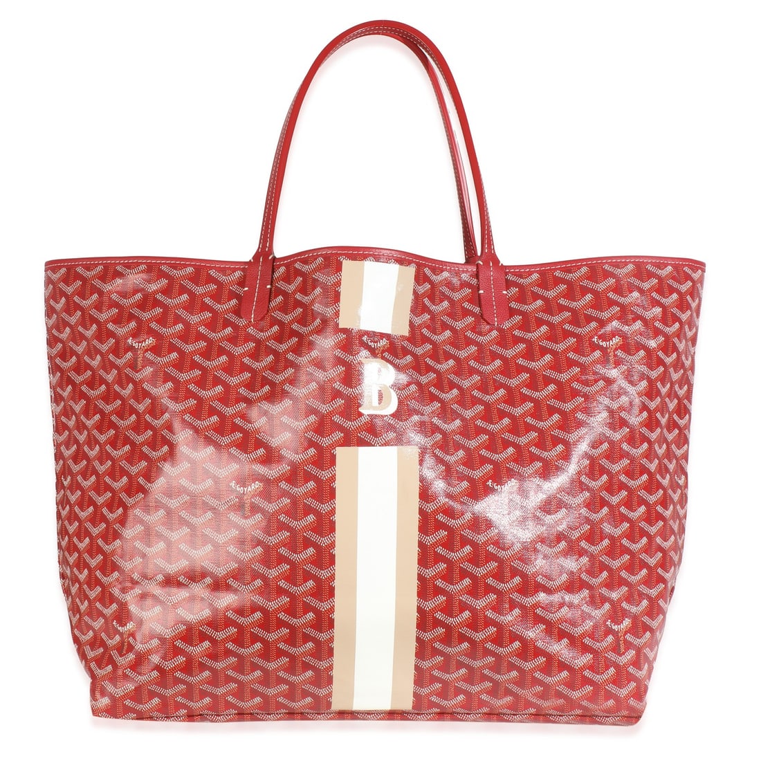 Goyard Red Canvas Saint Louis GM Tote with Dustbag and Pochette: Goyard Red Canvas Saint Louis GM Tote with Dustbag and Pochette Introducing the Goyard Red Goyardine Canvas Saint Louis GM, a stylish and spacious tote bag crafted from durable canvas. This chic handb