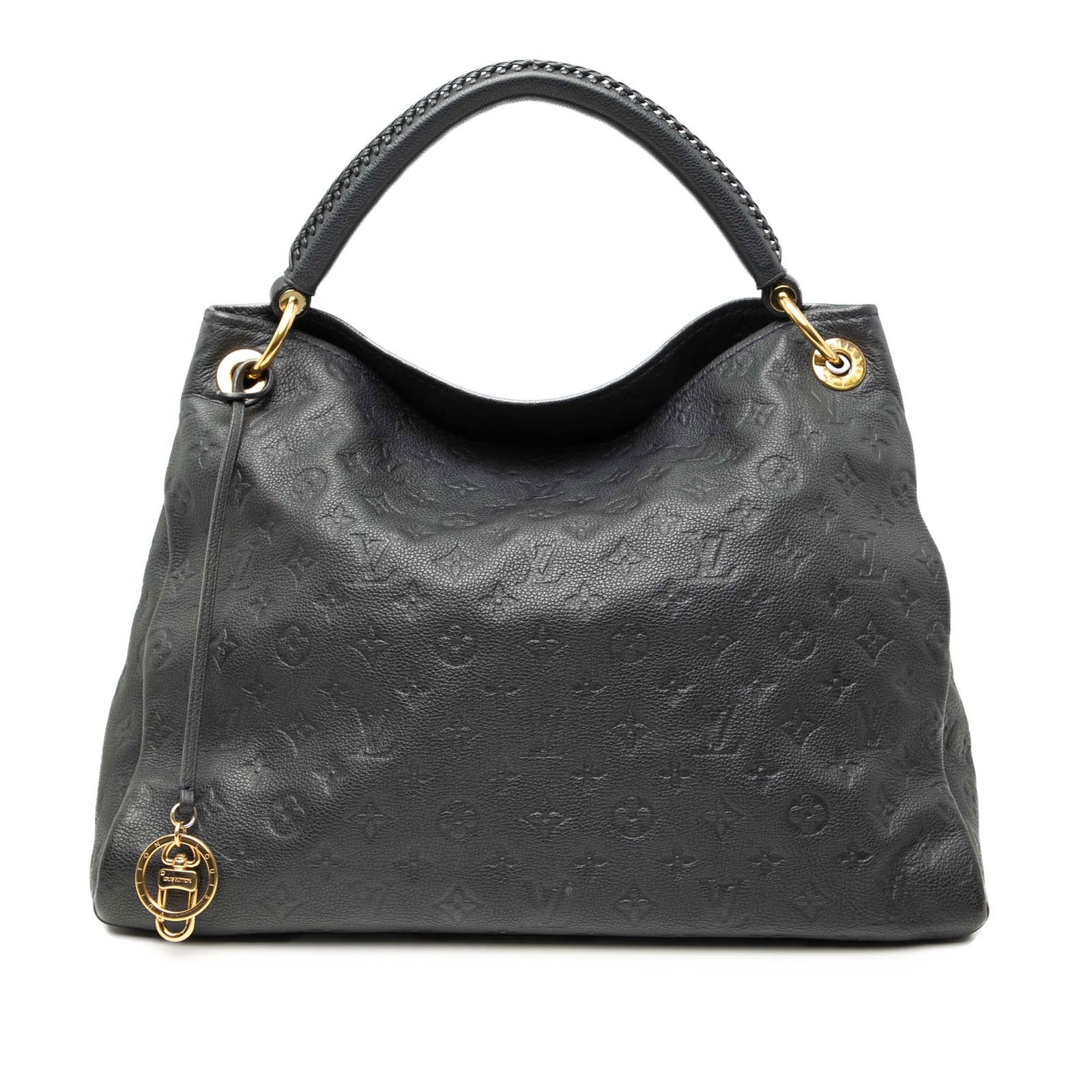 Louis Vuitton Monogram Empreinte Artsy MM Black Leather Bag: Louis Vuitton Monogram Empreinte Artsy MM Black Leather Bag Introducing the Louis Vuitton Monogram Empreinte Artsy MM, a sophisticated handbag crafted from luxurious monogram empreinte leather. This c